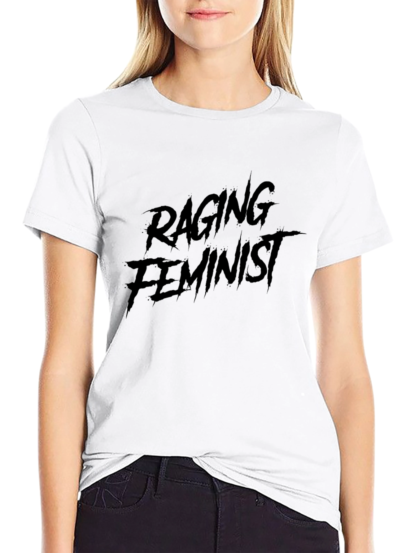 Raging Feminist Graphic T-Shirt - Black