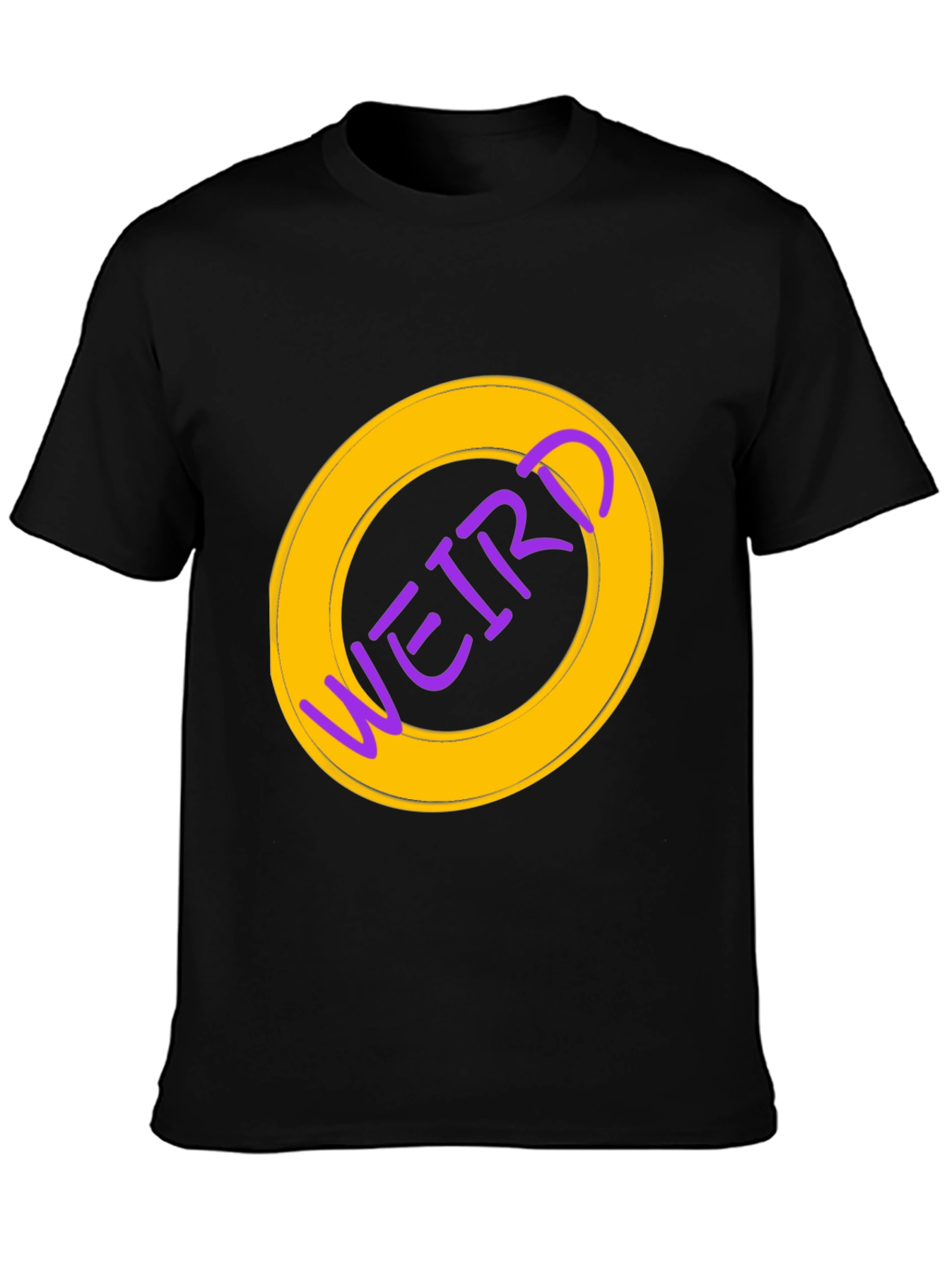 Weird Graphic Tee - Black Cotton Casual Shirt
