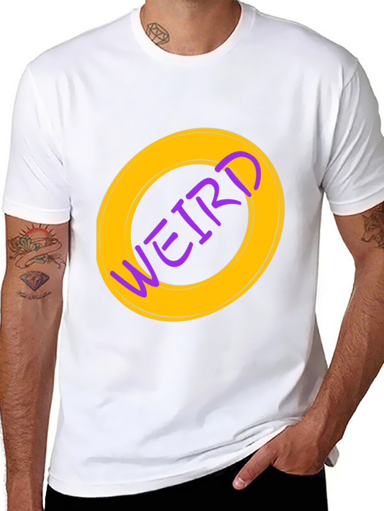Weird Graphic Tee - Black Cotton Casual Shirt