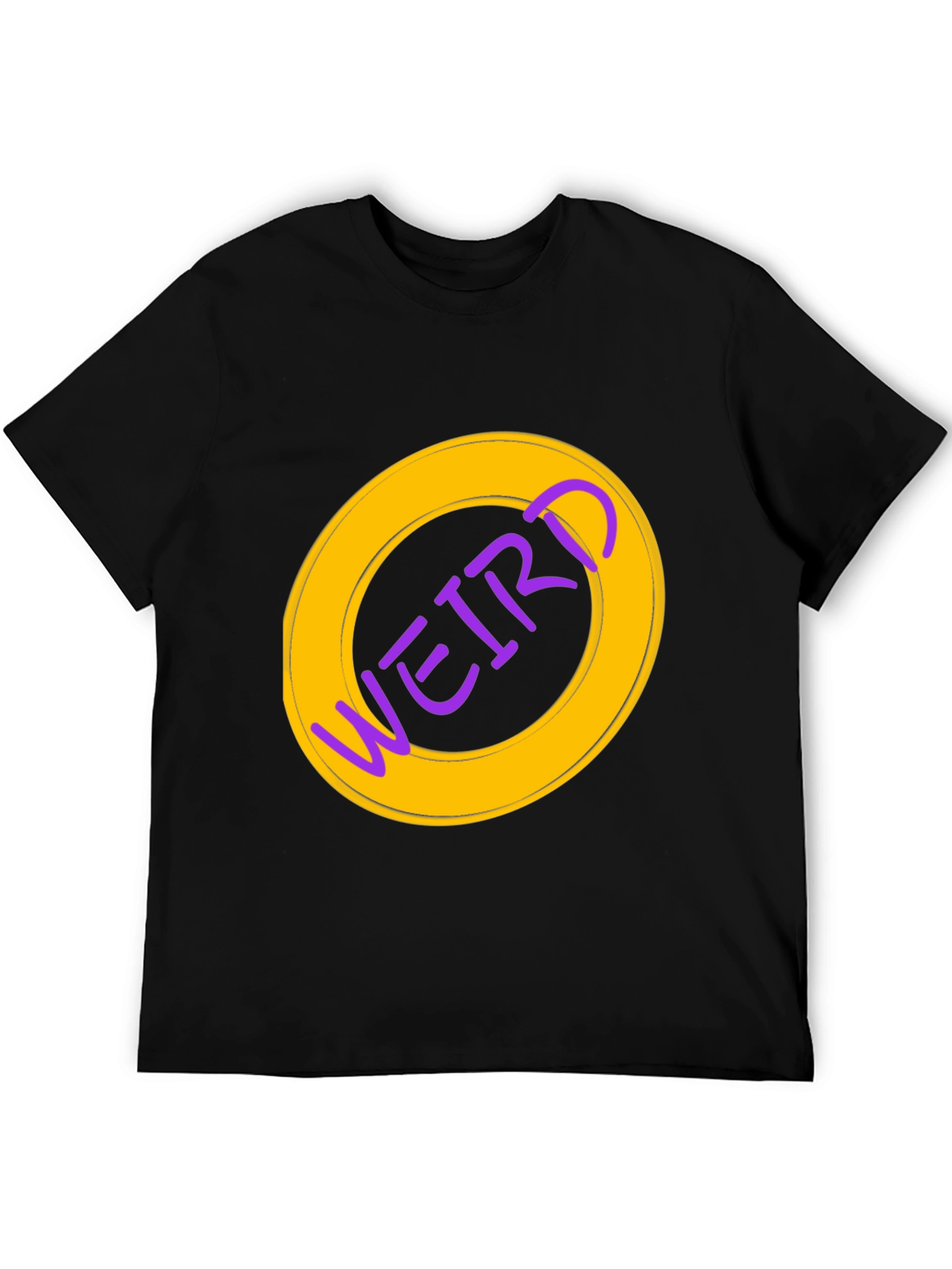 Weird Graphic Tee - Black Cotton Casual Shirt