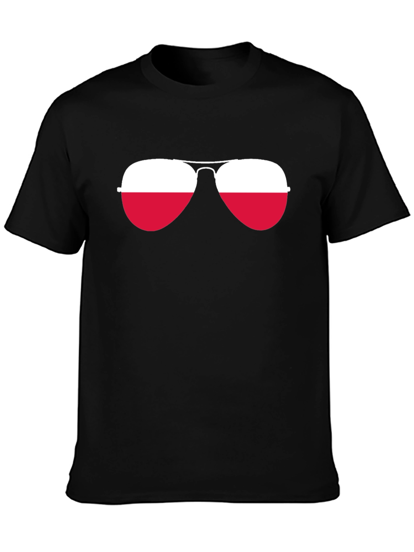 Cool Aviator Sunglasses Poland Flag T-Shirt