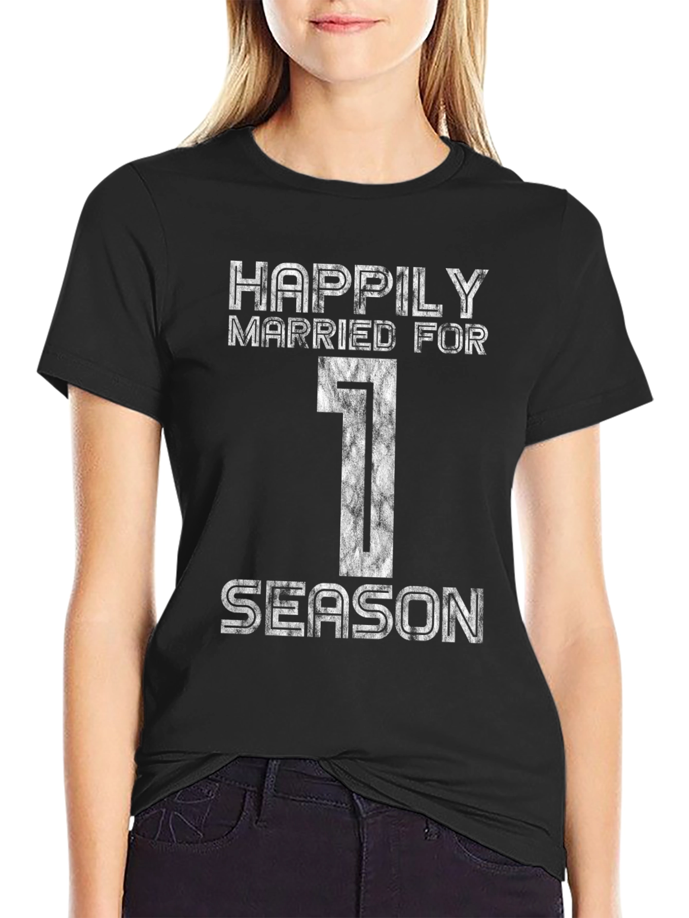 Happily Married For 1 Season Black Graphic Tee