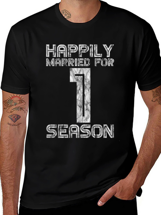 Happily Married For 1 Season Black Graphic Tee