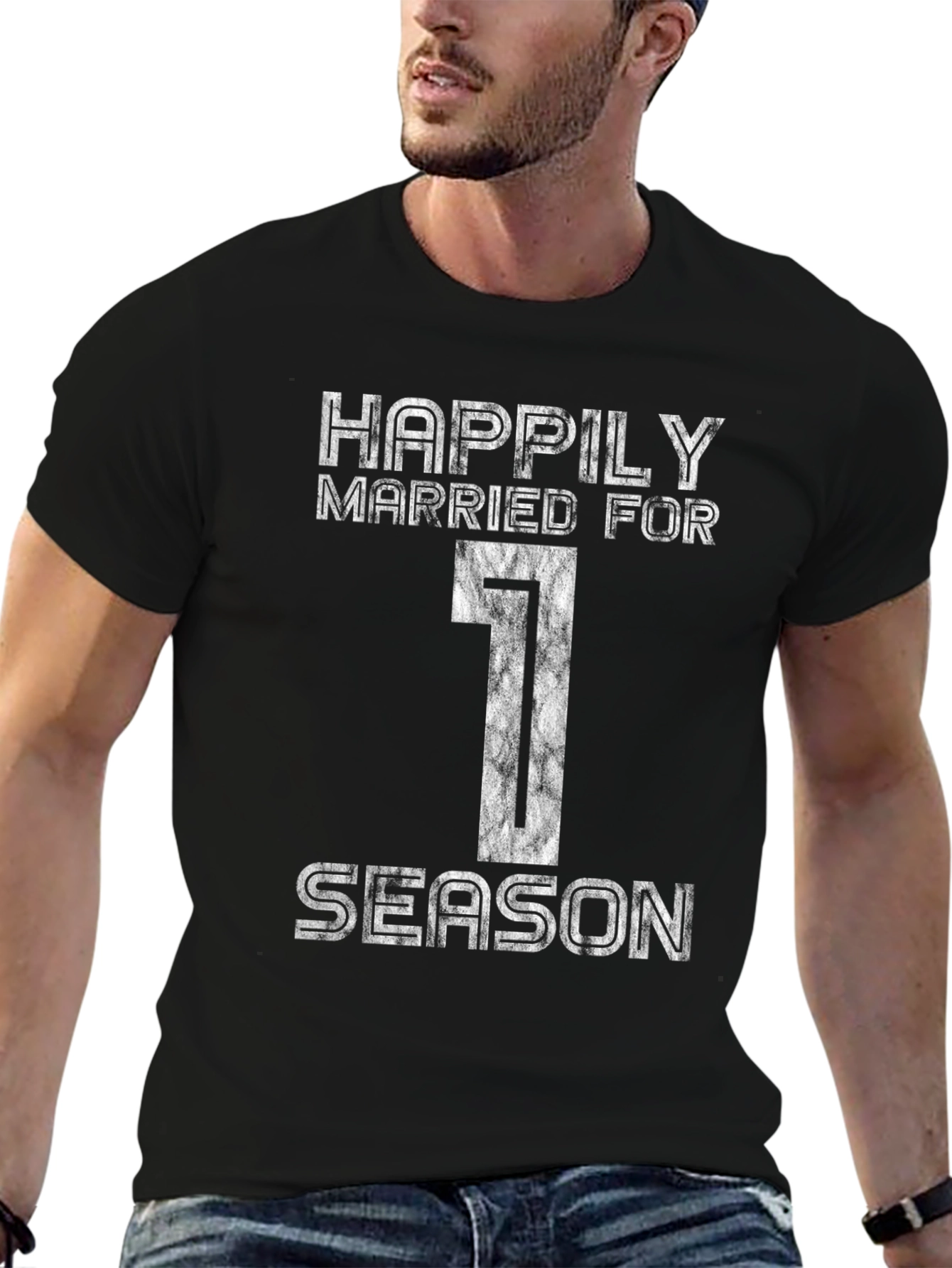 Happily Married For 1 Season Black Graphic Tee