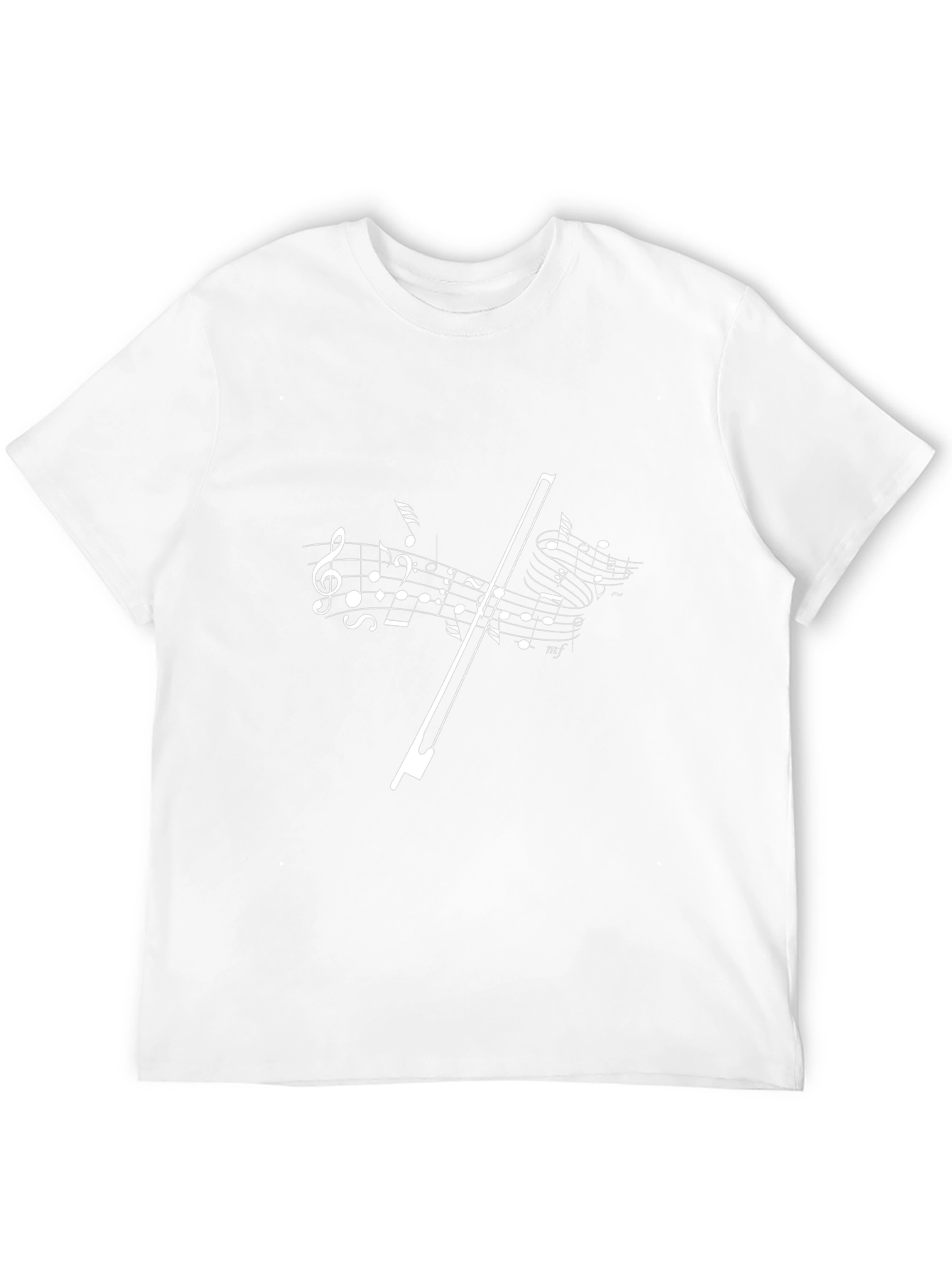 Musical Notes Graphic Tee - Black Cotton Blend