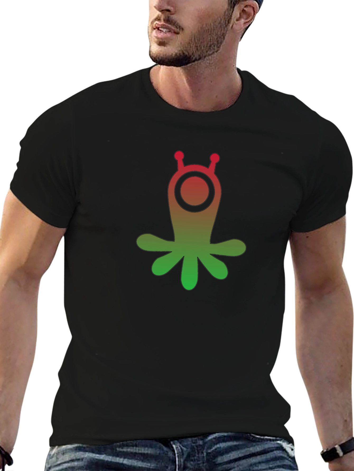 Gradient Alien Graphic T-Shirt - Unique Design