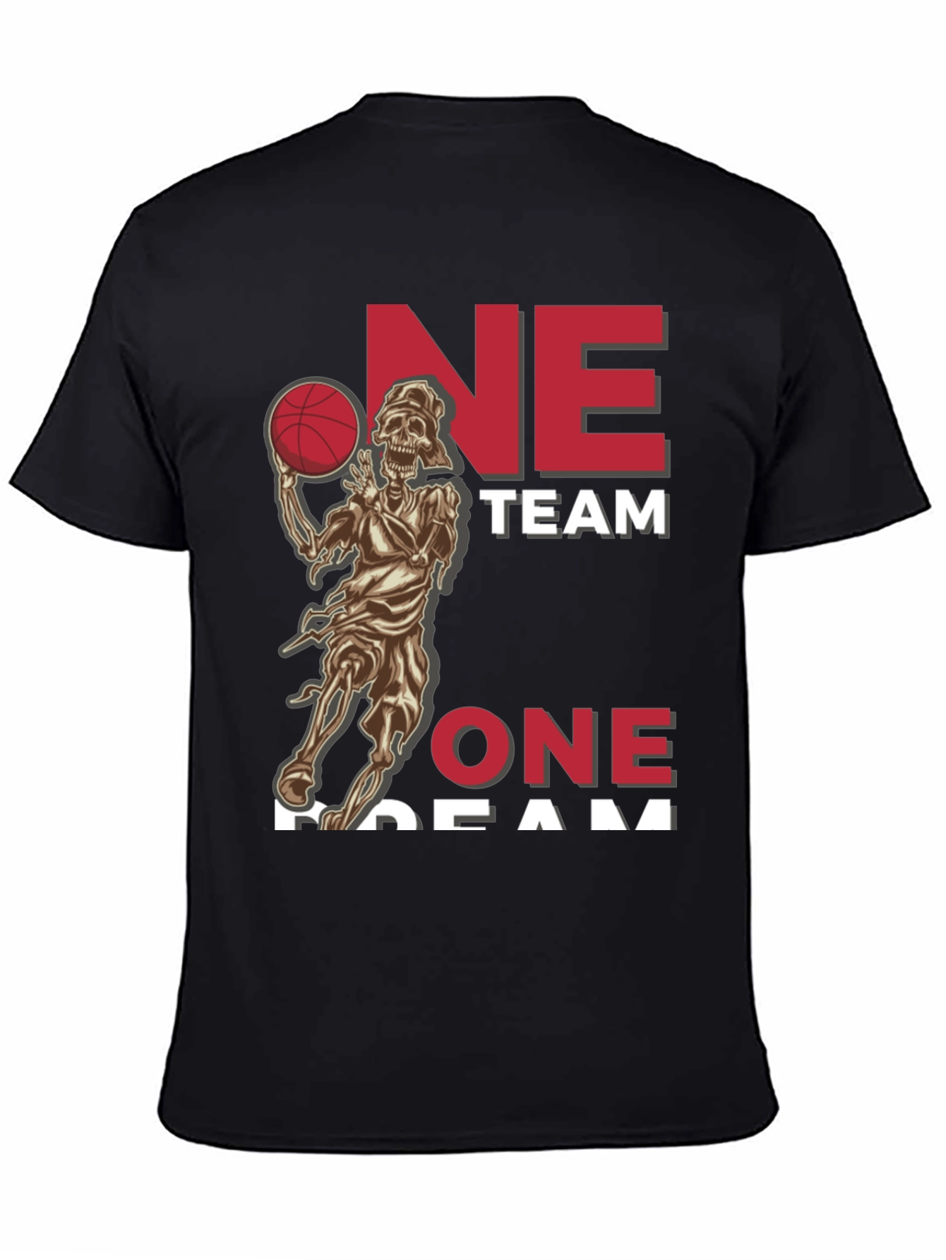 One Team One Dream Basketball Skeleton T-Shirt