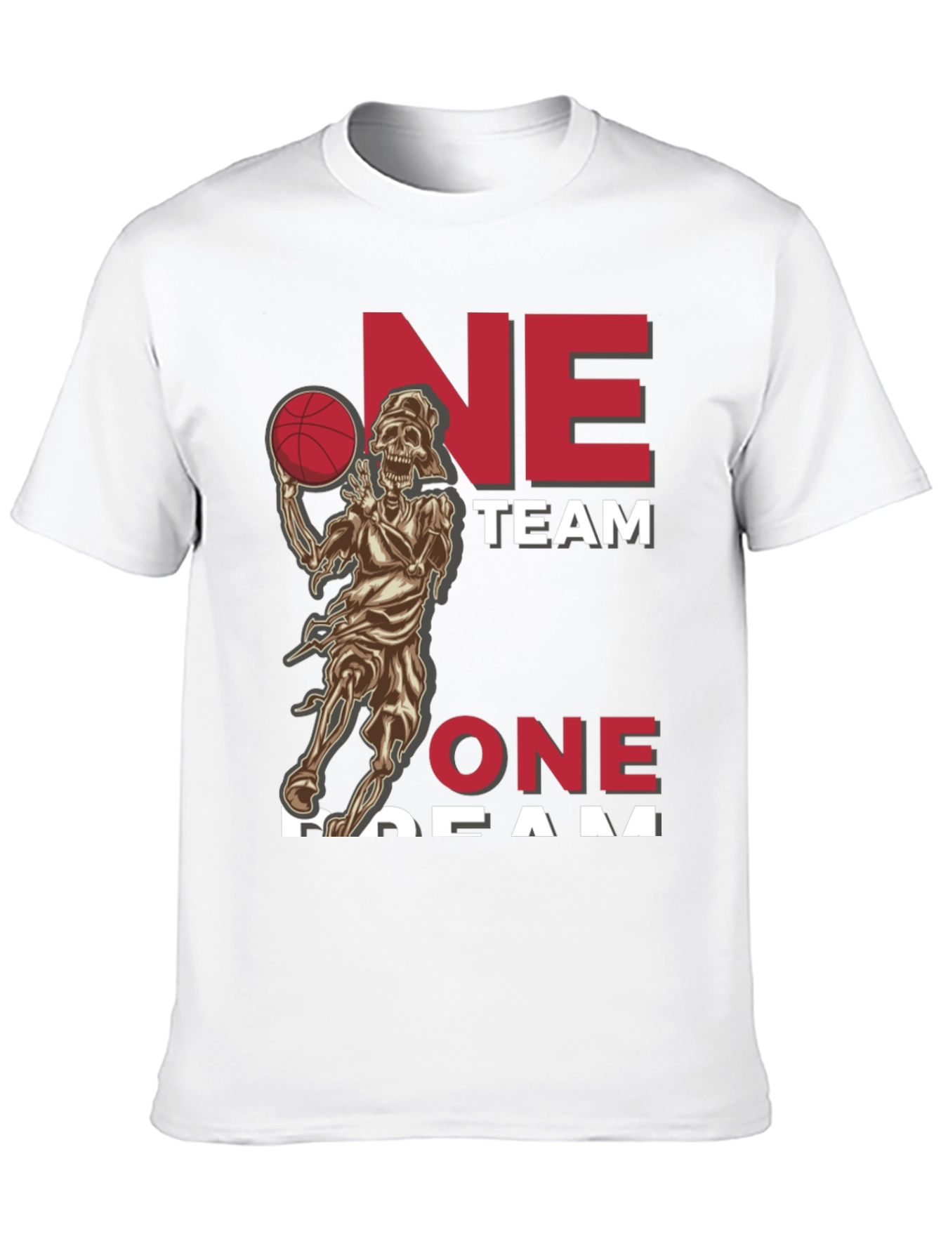 One Team One Dream Basketball Skeleton T-Shirt