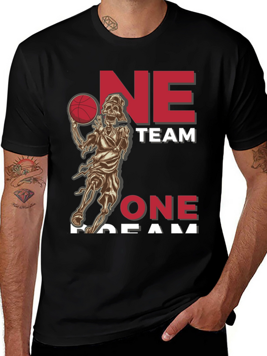 One Team One Dream Basketball Skeleton T-Shirt