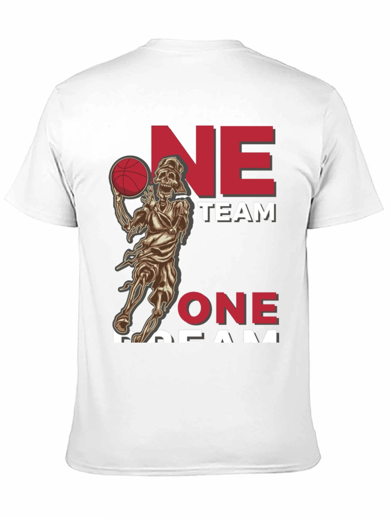 One Team One Dream Basketball Skeleton T-Shirt
