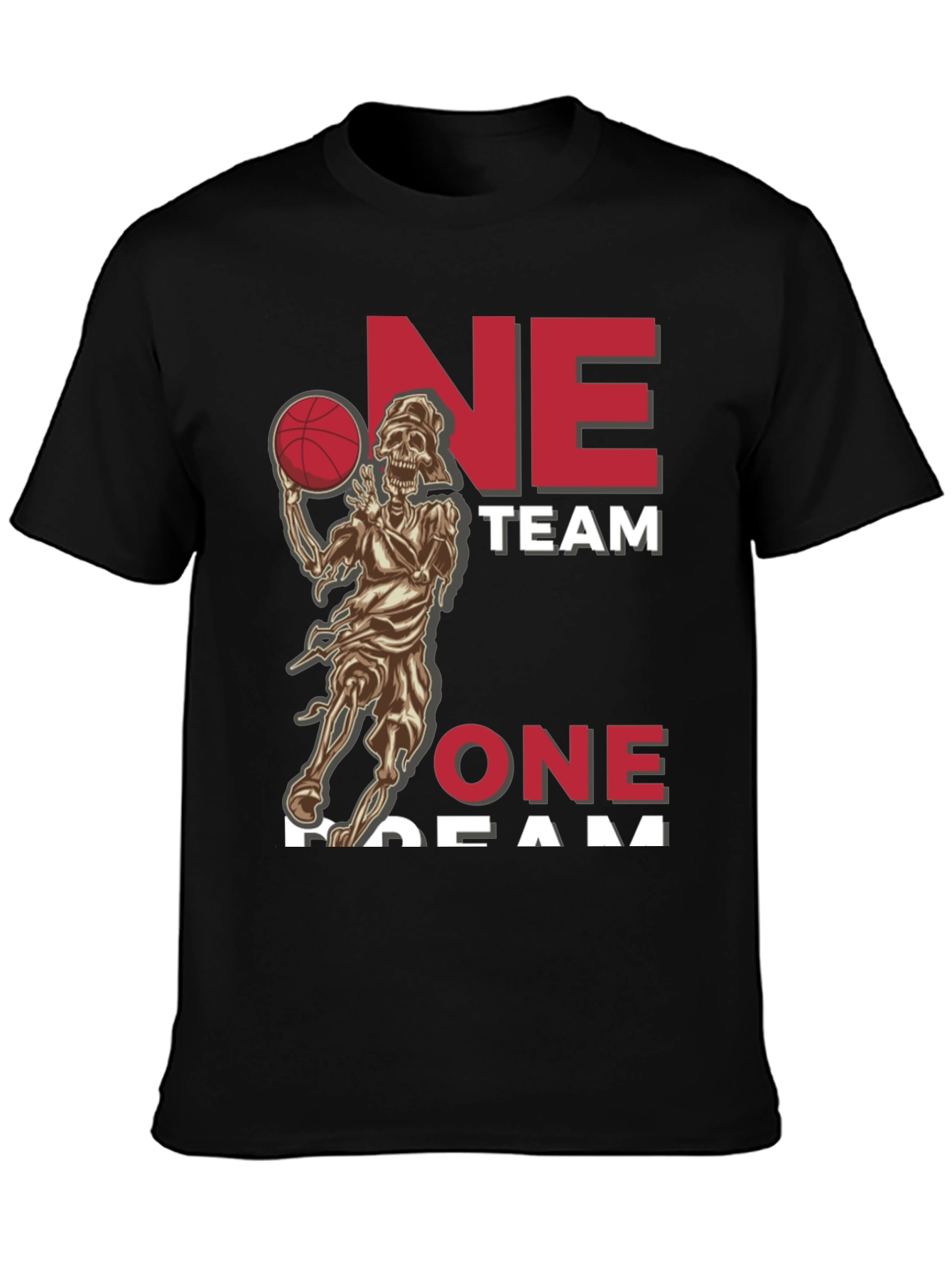 One Team One Dream Basketball Skeleton T-Shirt