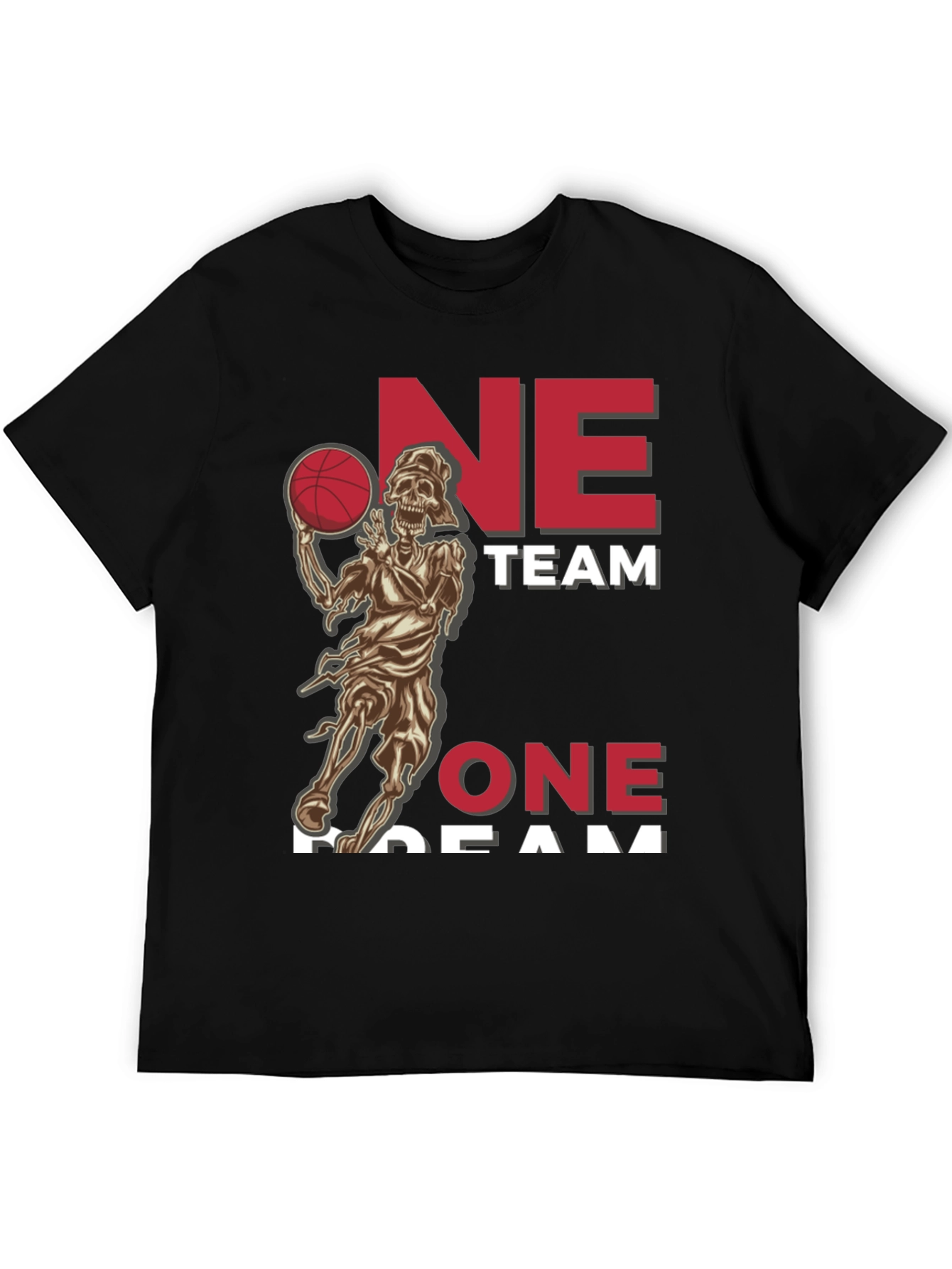 One Team One Dream Basketball Skeleton T-Shirt