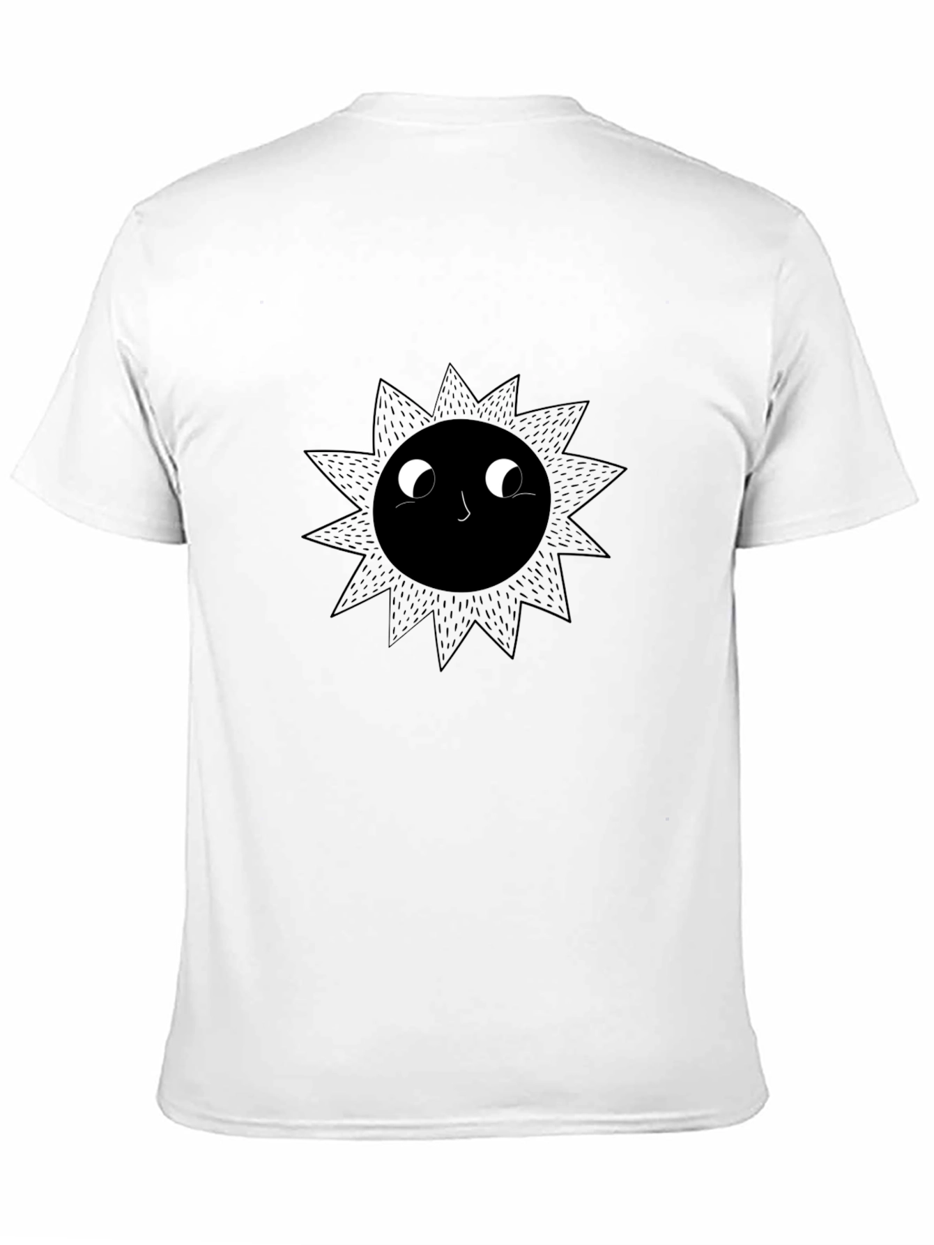 Black Graphic Tee - Smiling Sun Design