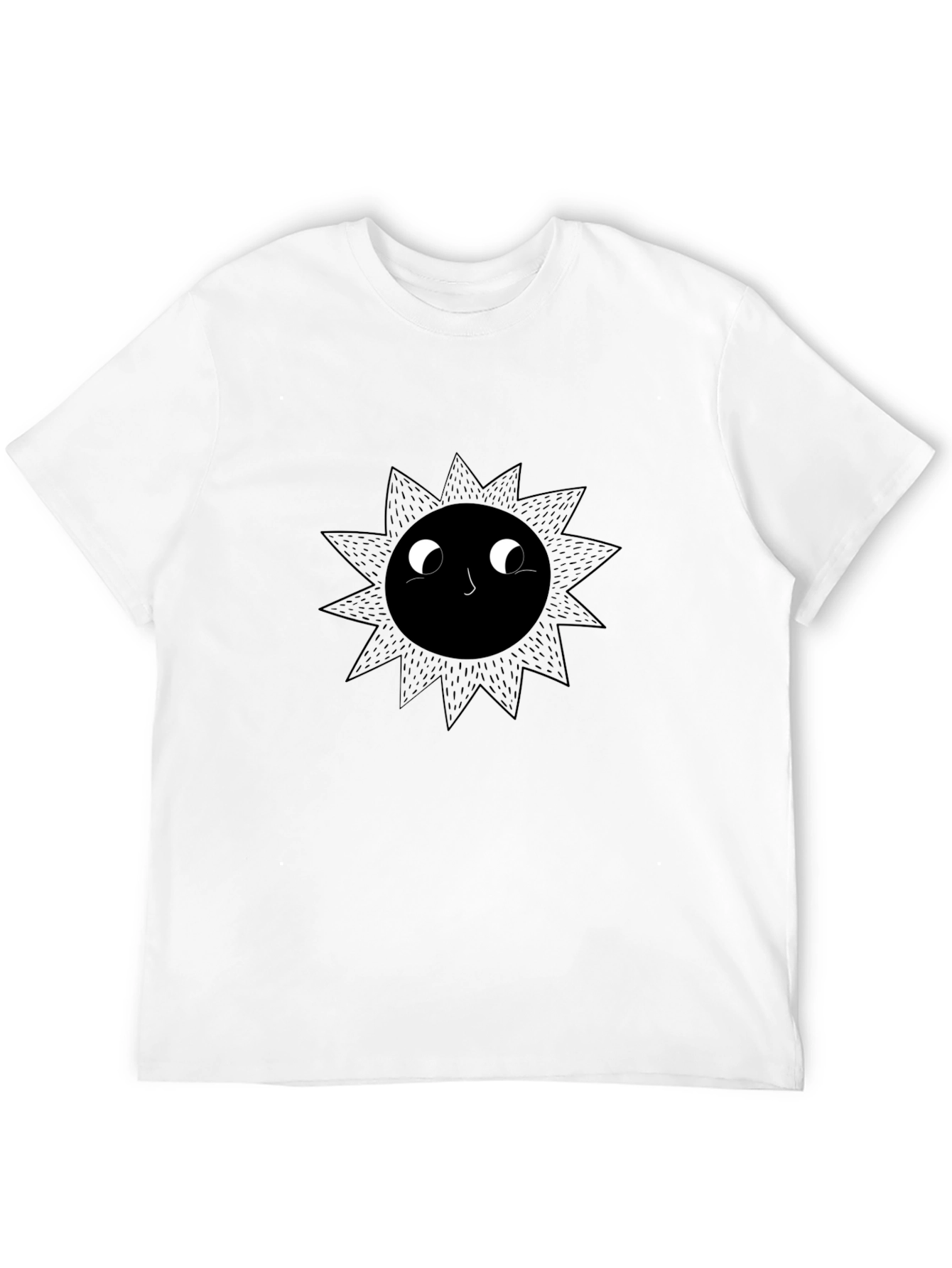 Black Graphic Tee - Smiling Sun Design