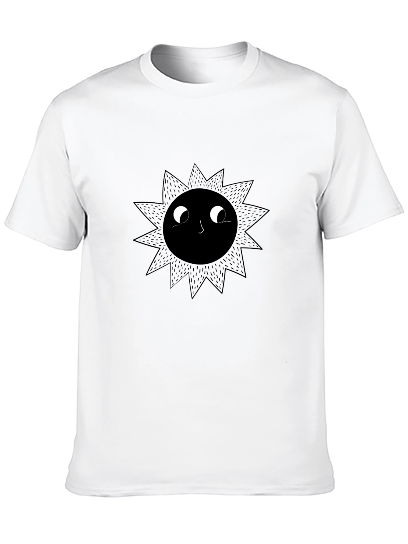 Black Graphic Tee - Smiling Sun Design