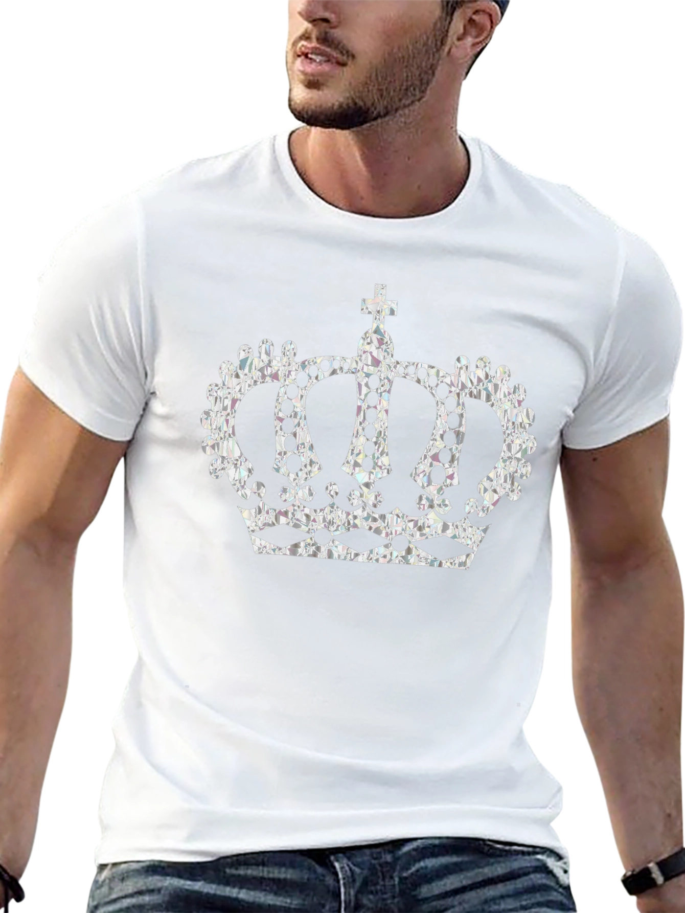 Regal Crown Graphic Tee - Stylish Black T-Shirt