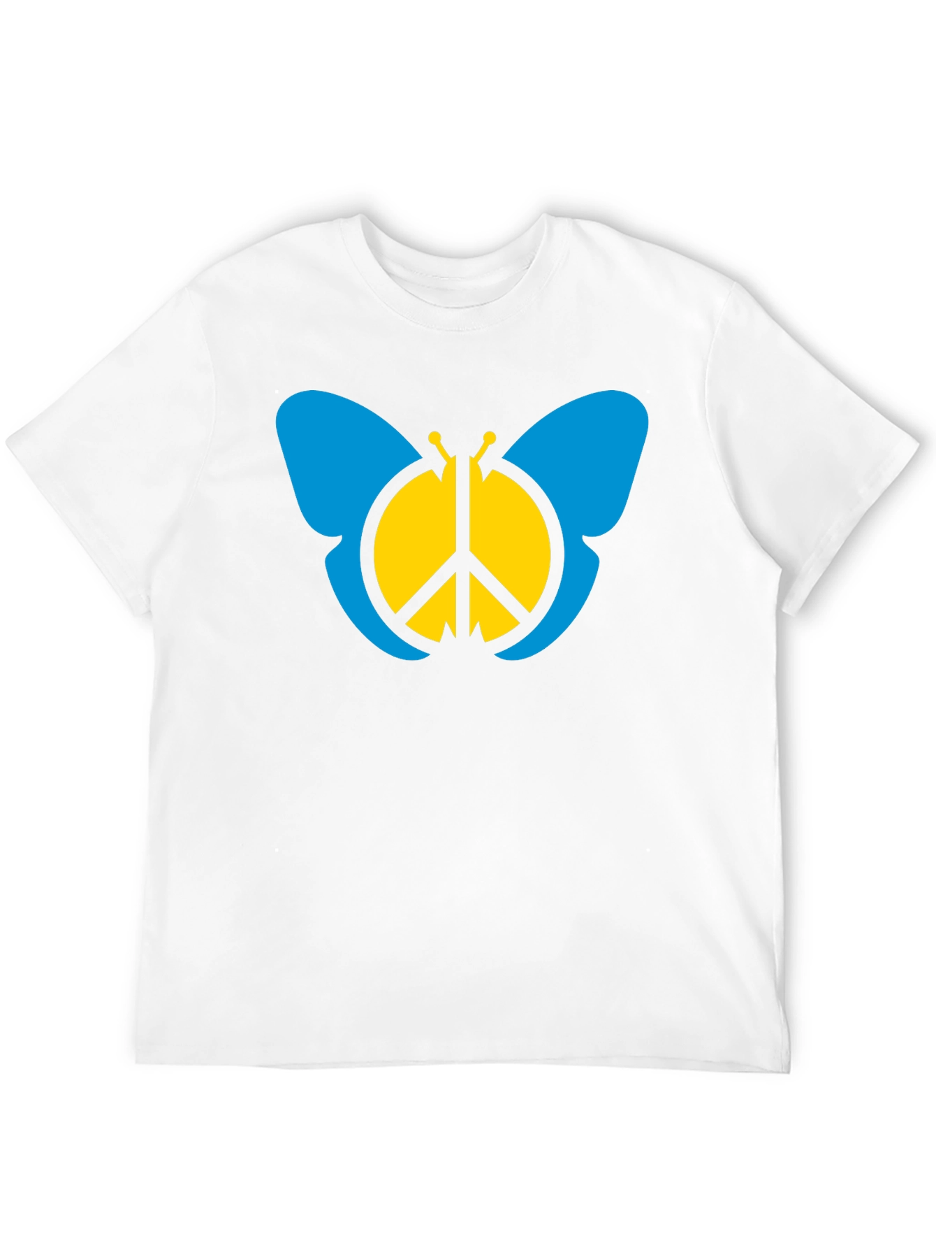 Peace Butterfly Graphic Tee - Black Cotton T-Shirt