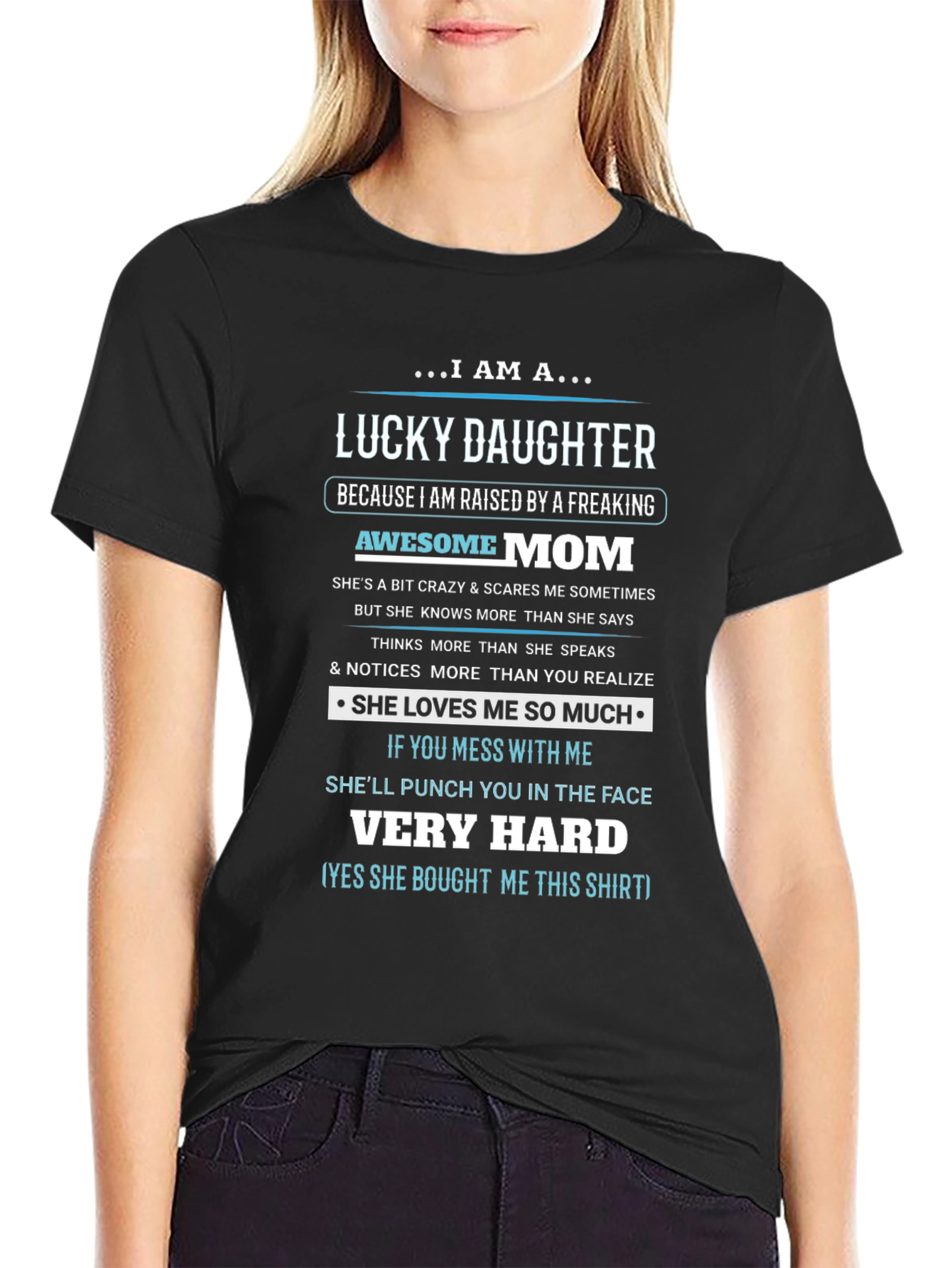 Lucky Daughter Graphic T-Shirt - Awesome Mom