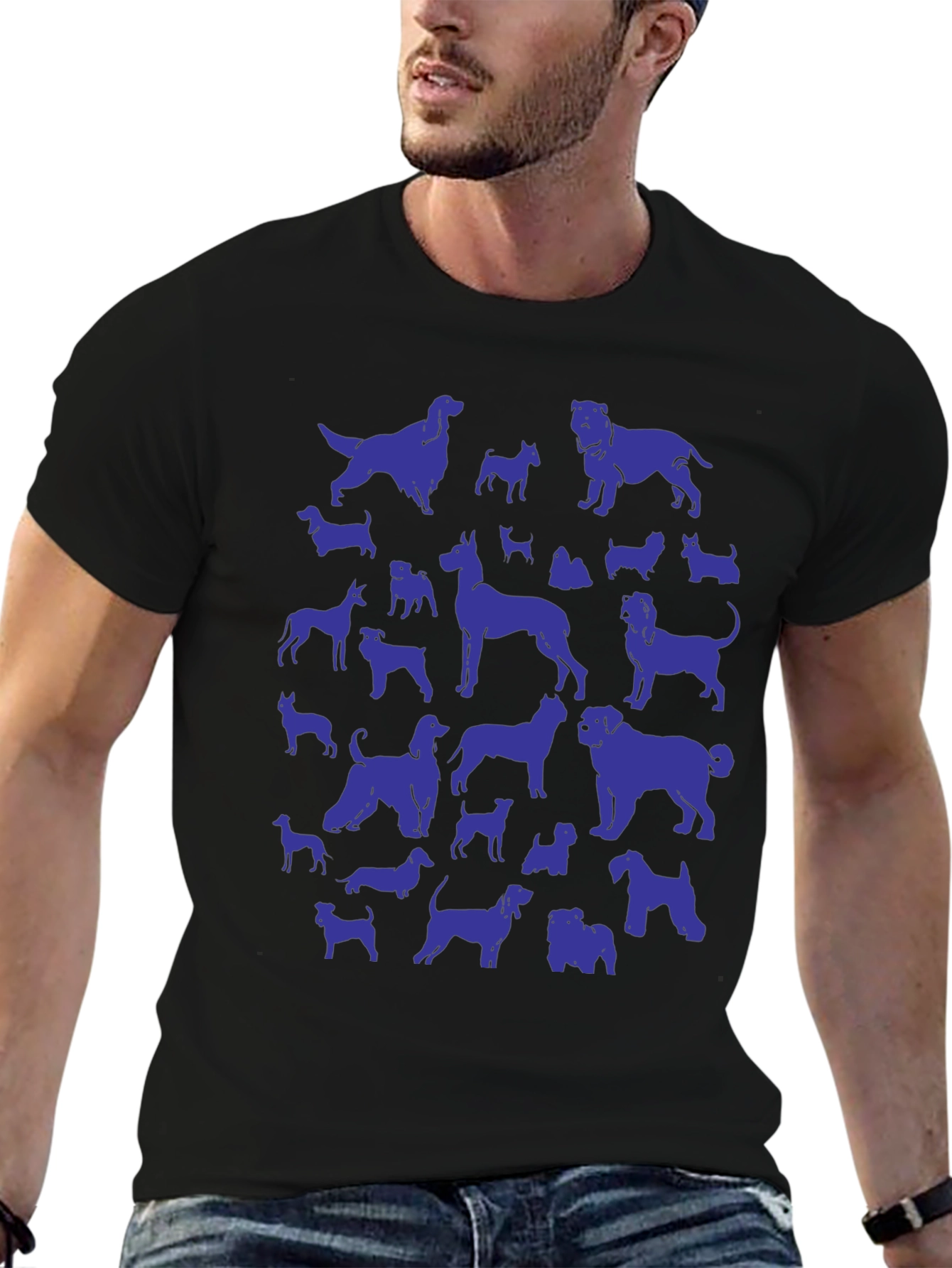 Dog Breeds Graphic Tee - Black