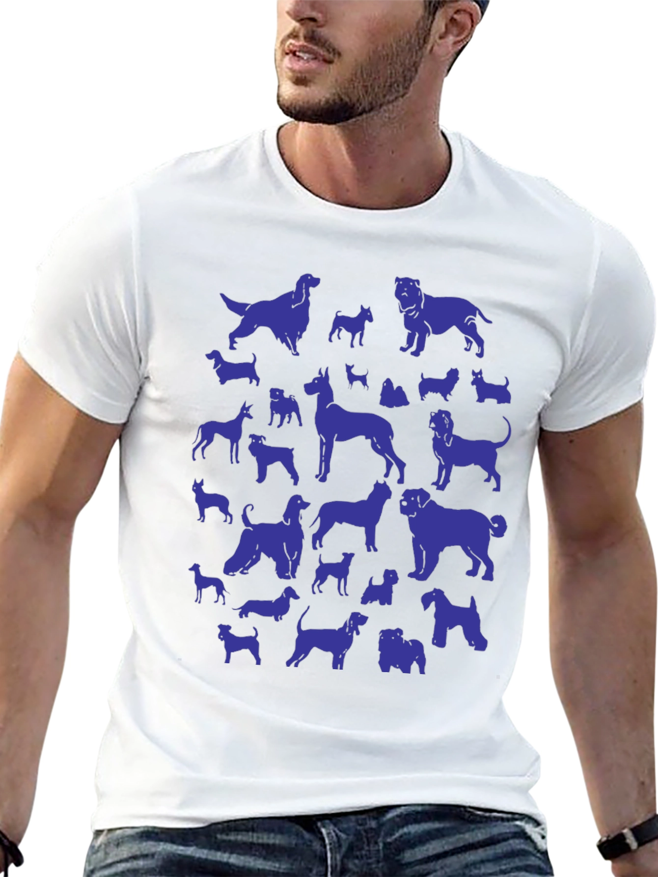 Dog Breeds Graphic Tee - Black