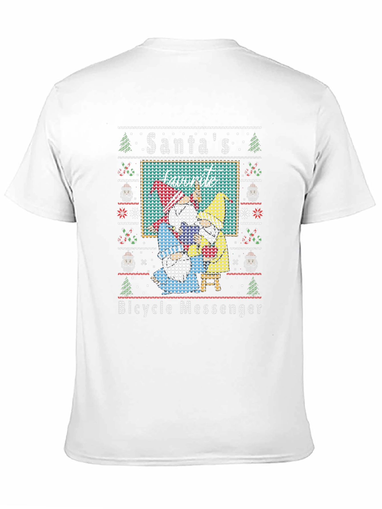 Santas Favorite Bicycle Messenger Ugly Christmas Sweater T-Shirt