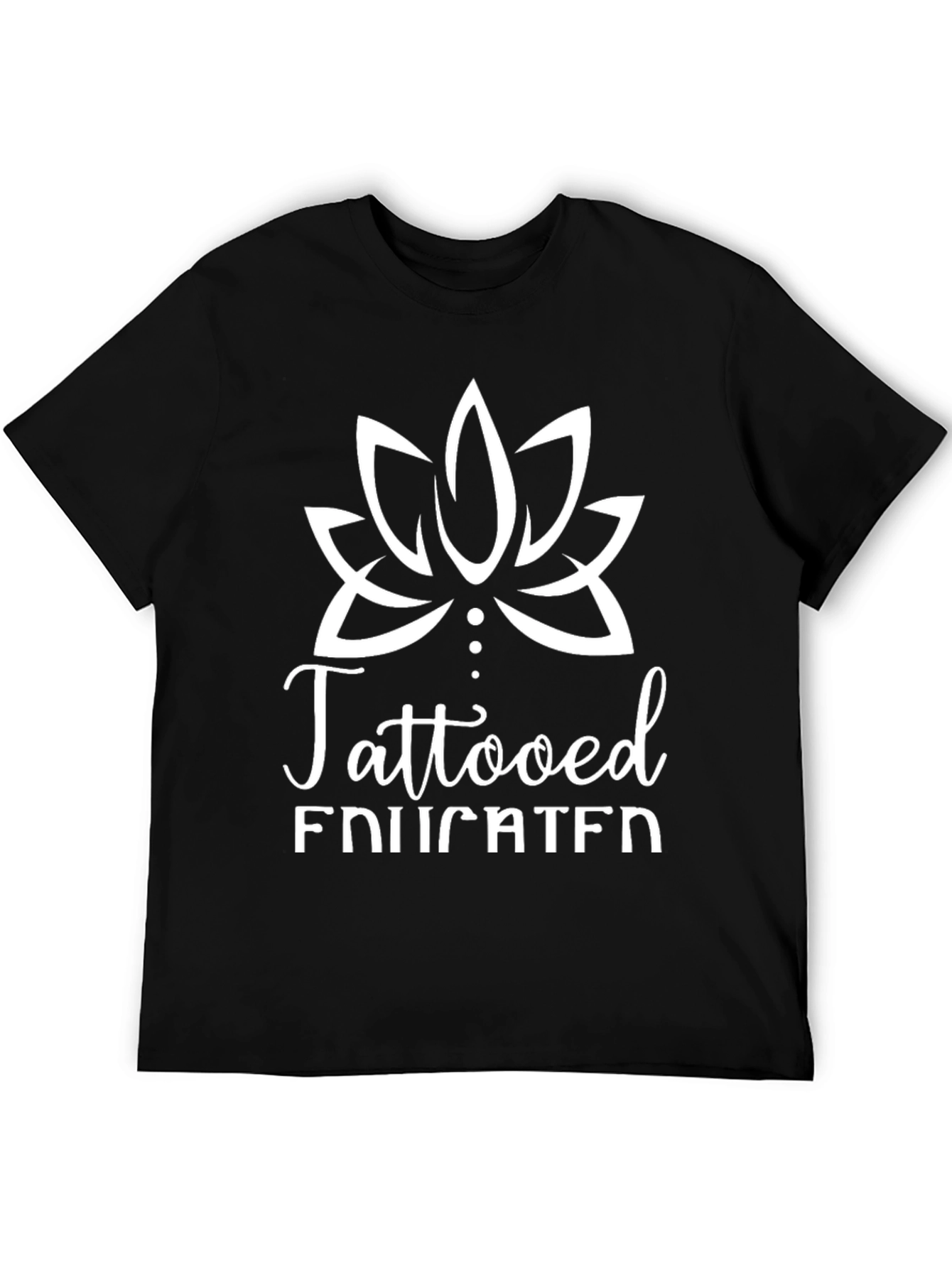 Tattooed Educated Graphic Tee - Black Casual T-Shirt