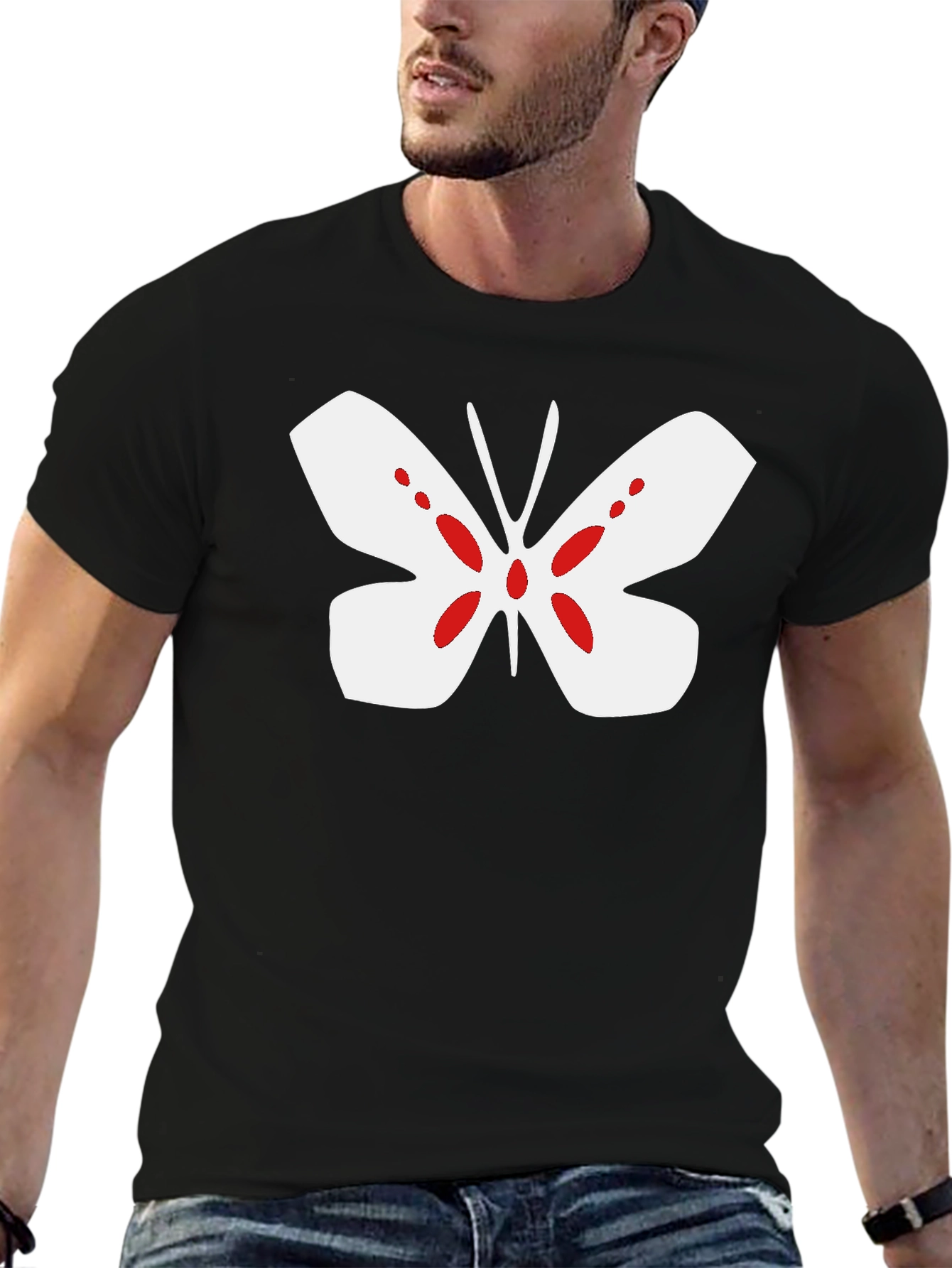 Butterfly Graphic Tee - Mens Black T-Shirt