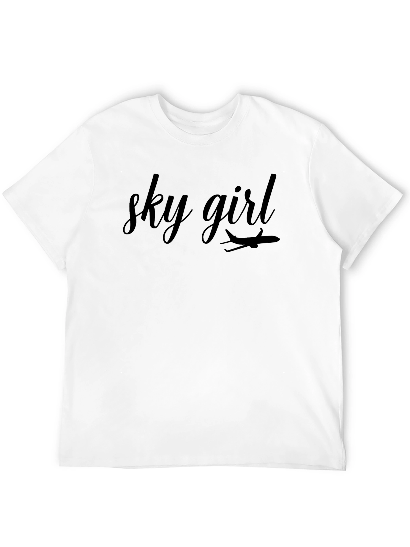 Sky Girl Airplane Graphic Tee - Unisex Cotton T-Shirt