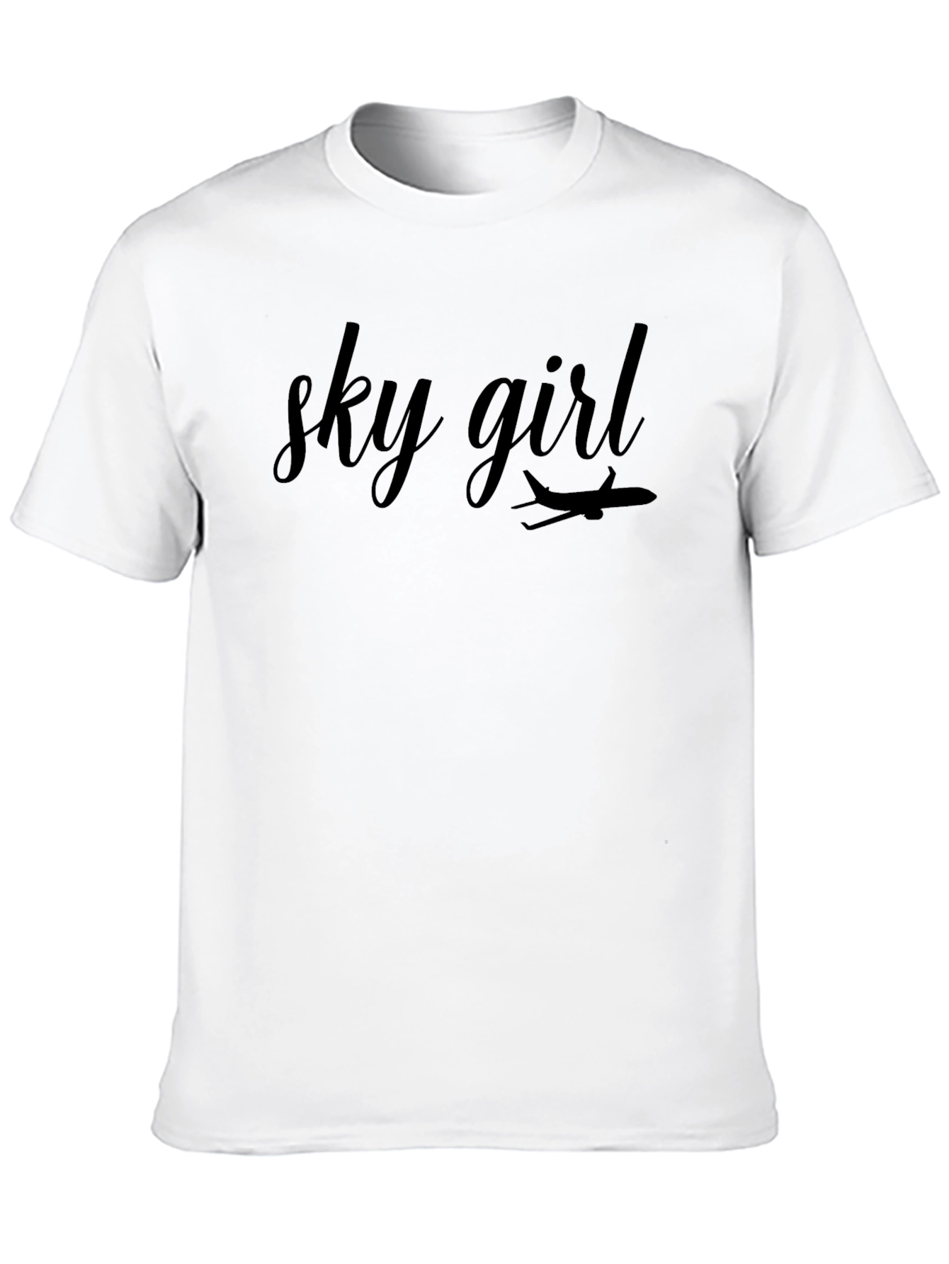 Sky Girl Airplane Graphic Tee - Unisex Cotton T-Shirt