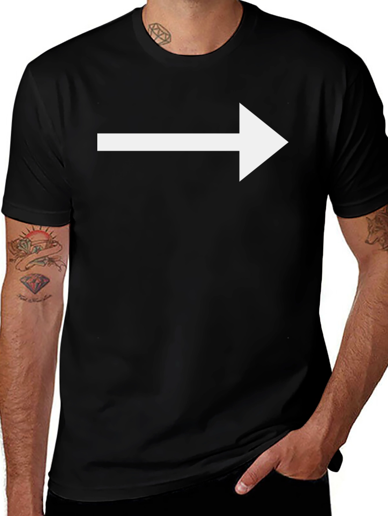 Right Arrow Black T-Shirt