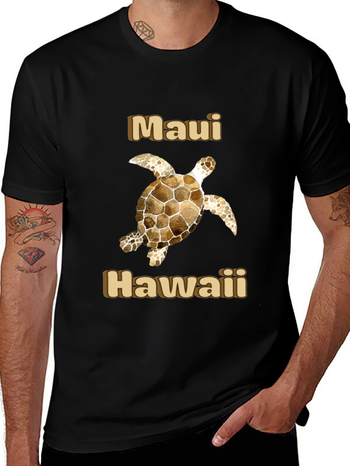 Maui Hawaii Turtle Graphic T-Shirt