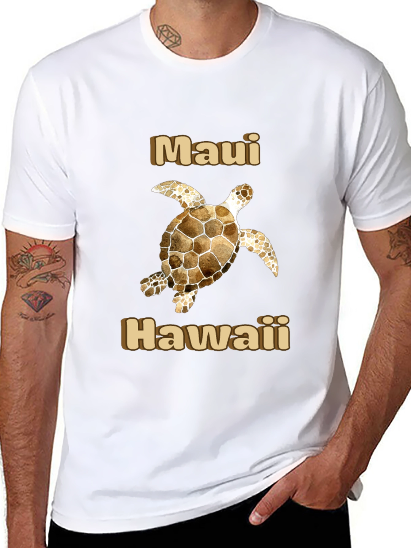Maui Hawaii Turtle Graphic T-Shirt