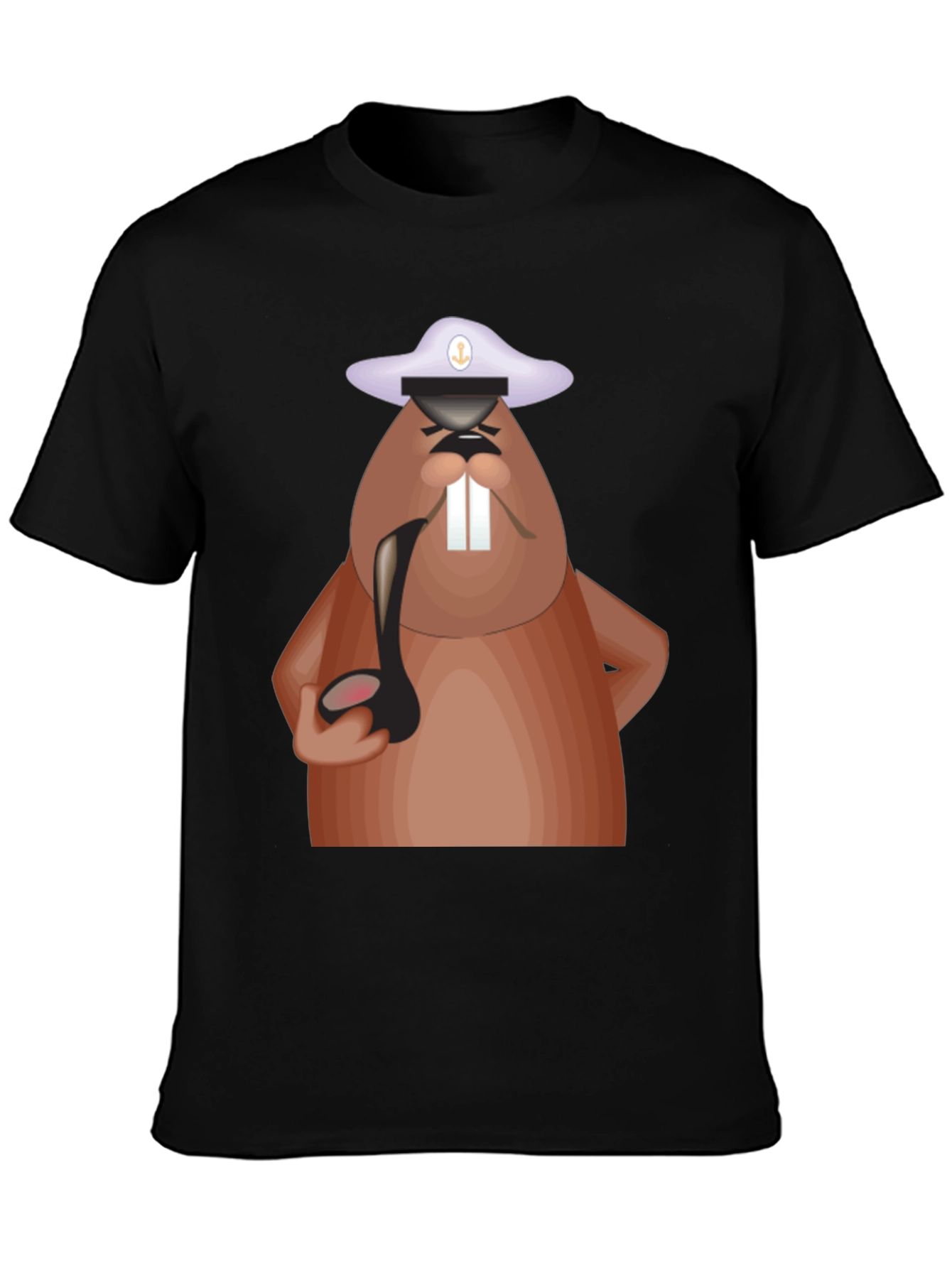 Cartoon Beaver Captain T-Shirt