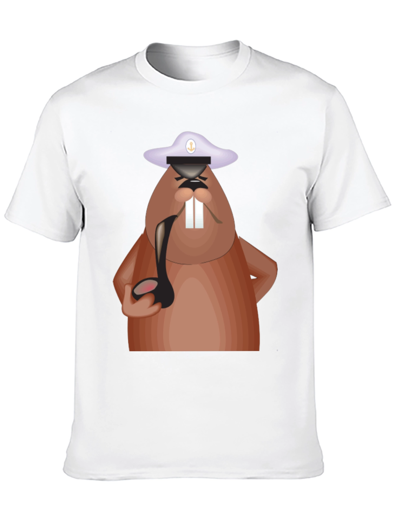 Cartoon Beaver Captain T-Shirt