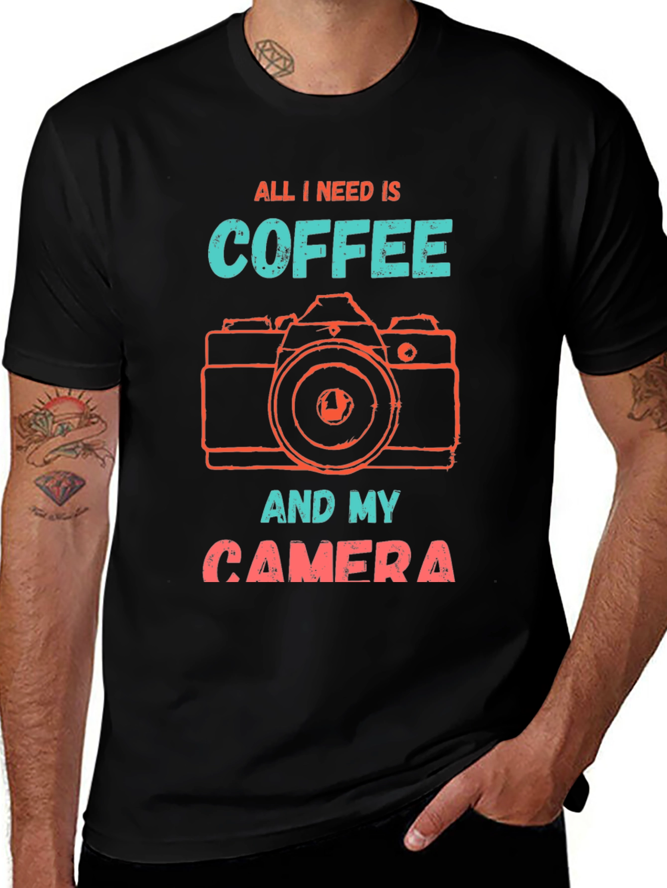 Coffee & Camera T-Shirt - Photographer Gift