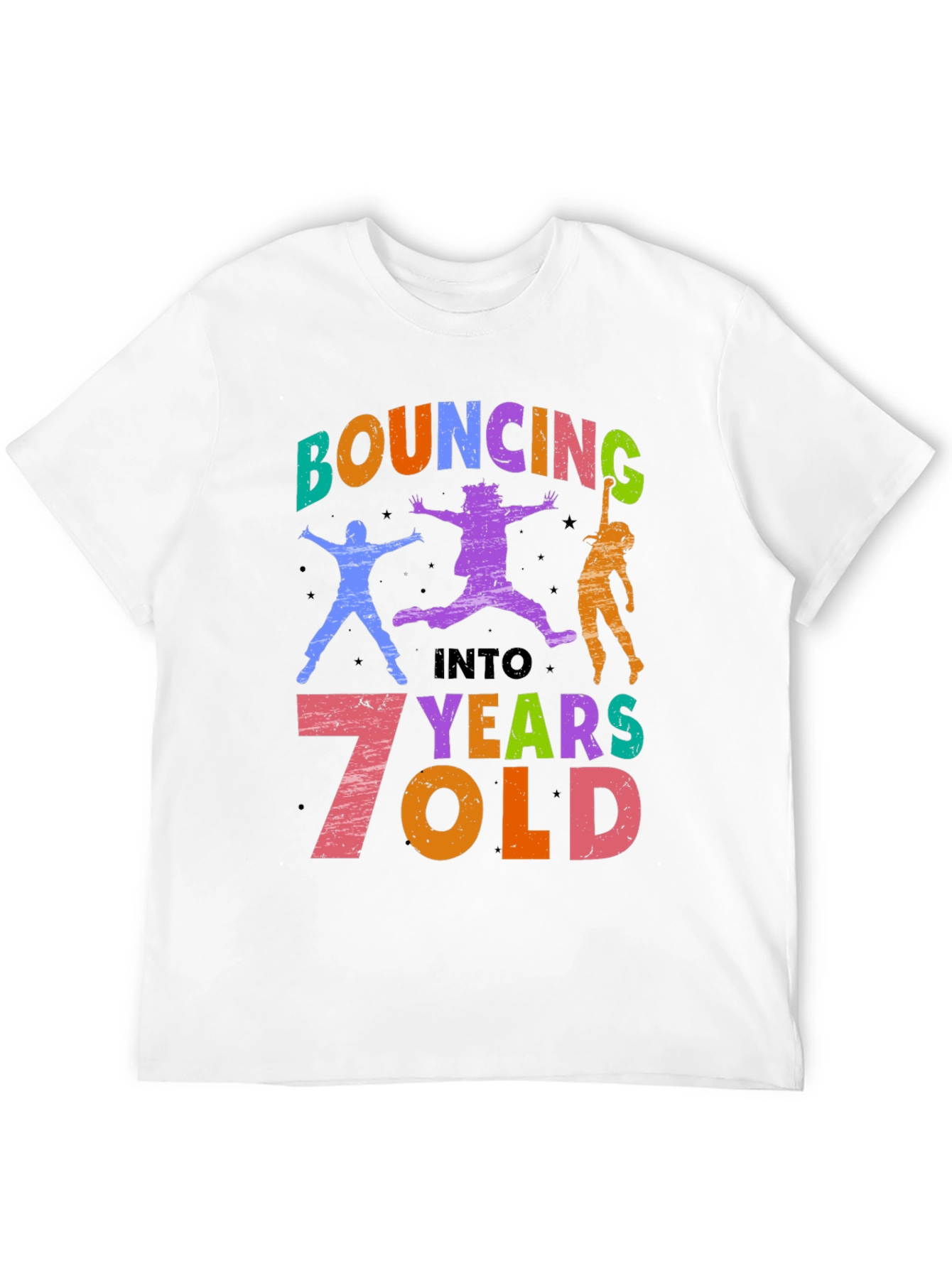 Bouncing into 7 Years Old Black T-Shirt