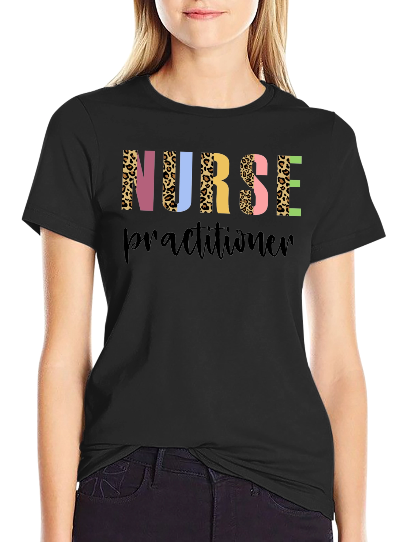 Nurse Practitioner Leopard Print Graphic Tee