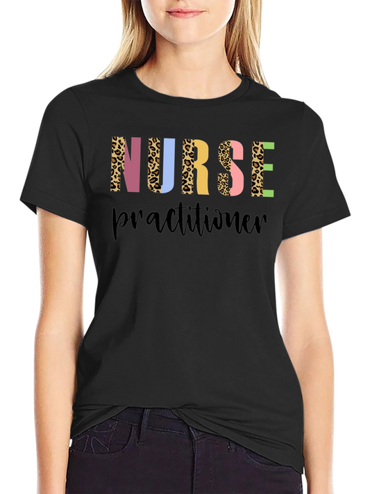 Nurse Practitioner Leopard Print Graphic Tee