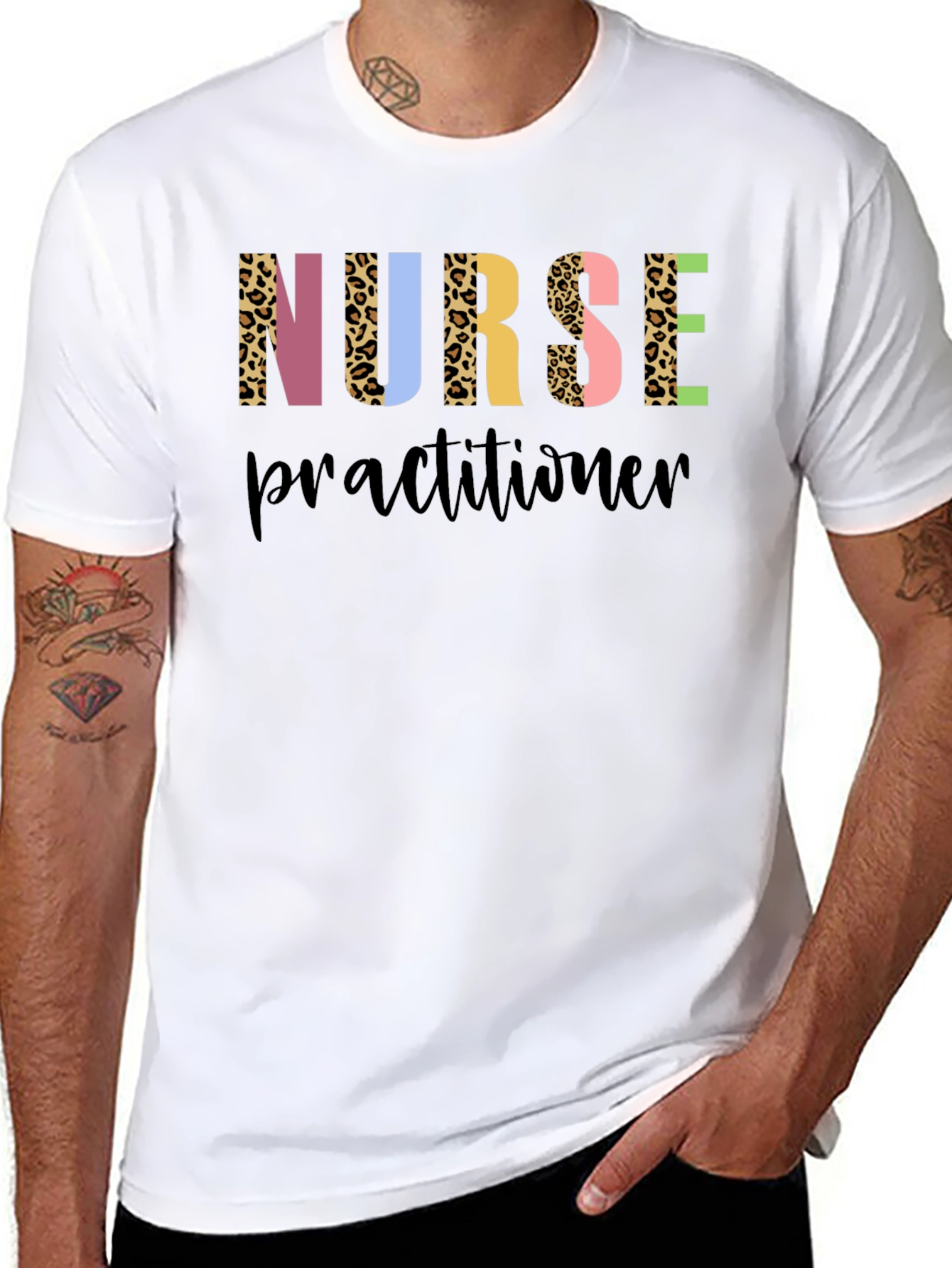 Nurse Practitioner Leopard Print Graphic Tee