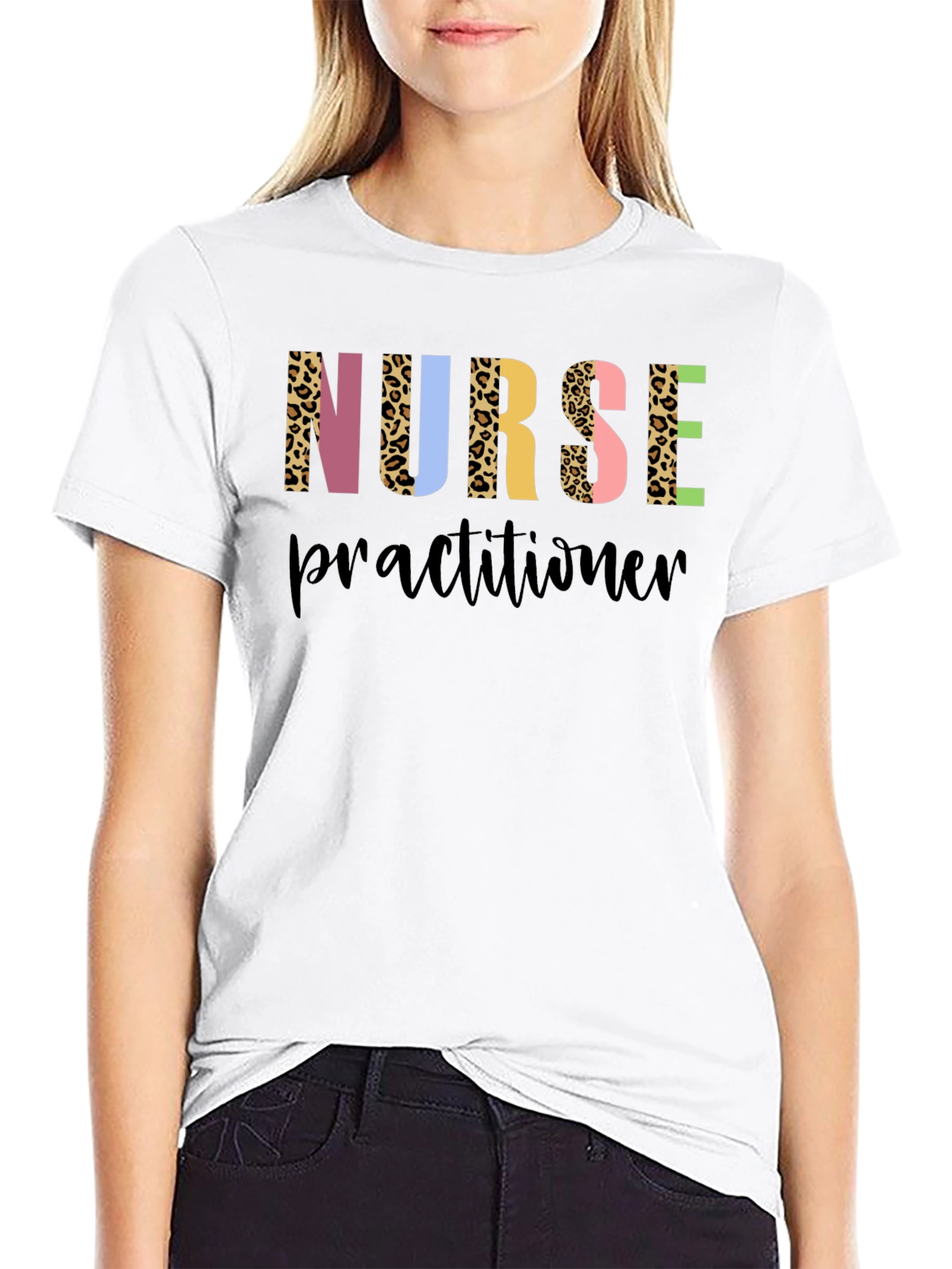 Nurse Practitioner Leopard Print Graphic Tee
