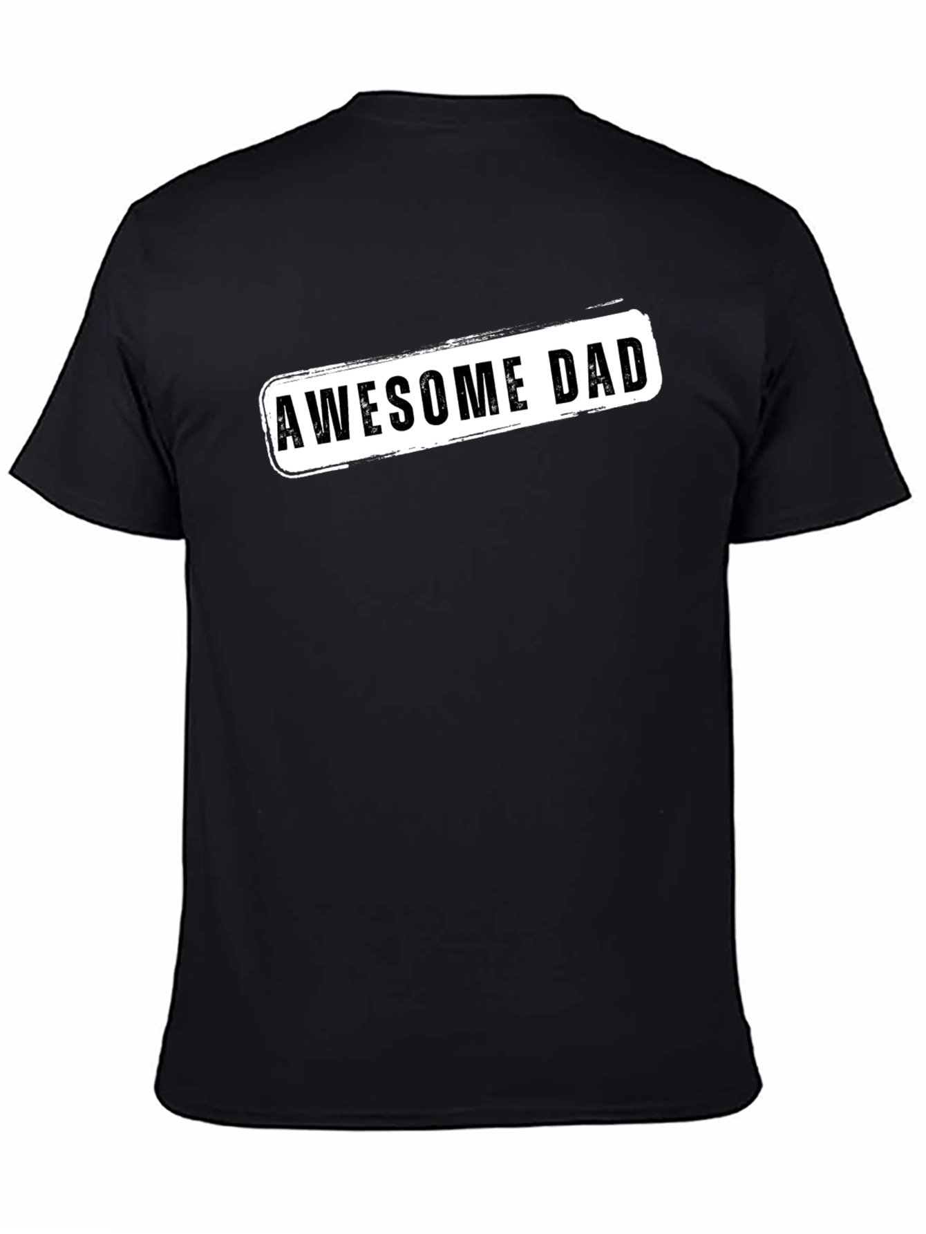 Awesome Dad Graphic Tee - Black Crew Neck T-Shirt