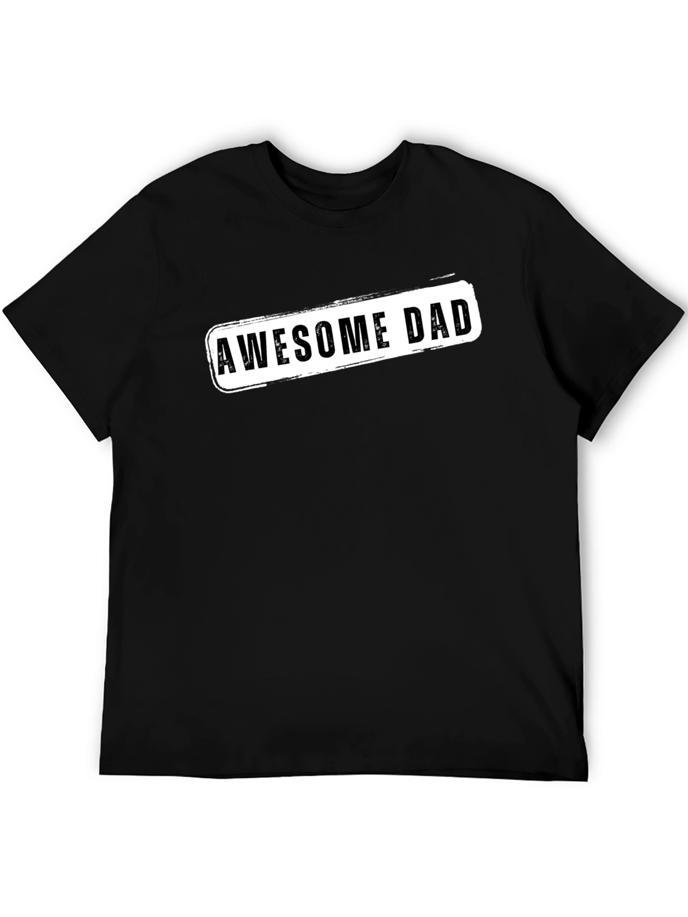 Awesome Dad Graphic Tee - Black Crew Neck T-Shirt