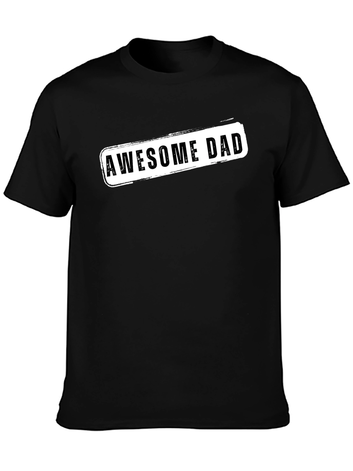 Awesome Dad Graphic Tee - Black Crew Neck T-Shirt