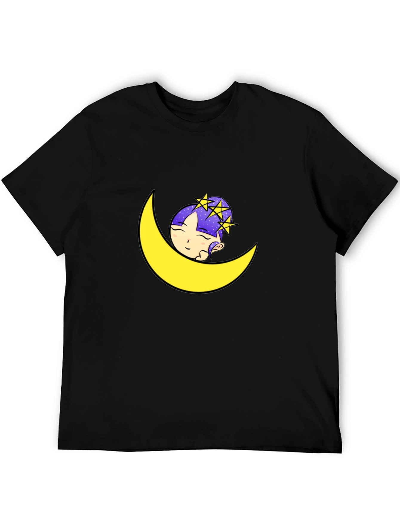 Dreamy Moon Graphic Tee - Black T-Shirt