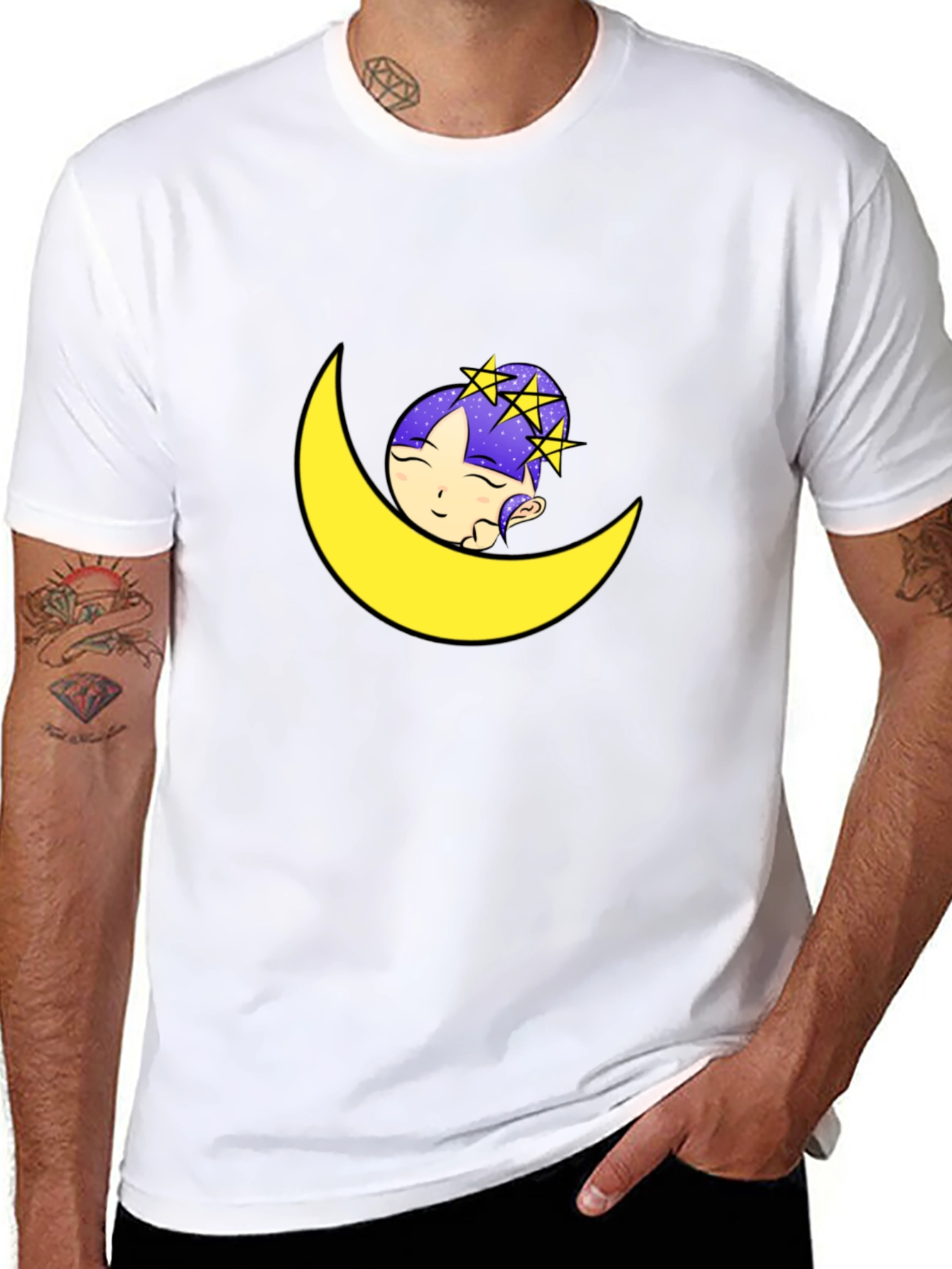Dreamy Moon Graphic Tee - Black T-Shirt