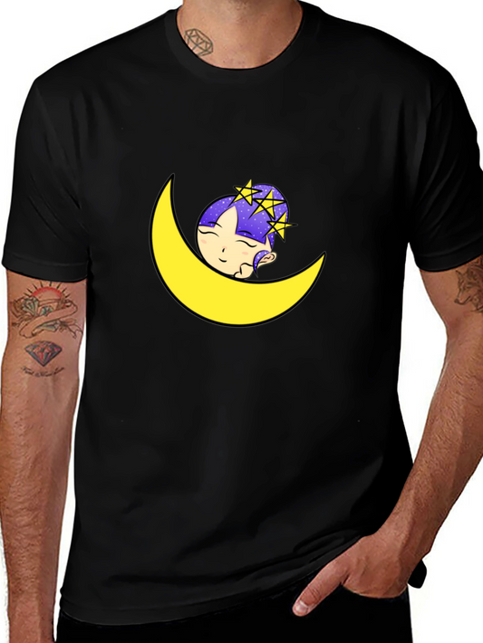 Dreamy Moon Graphic Tee - Black T-Shirt