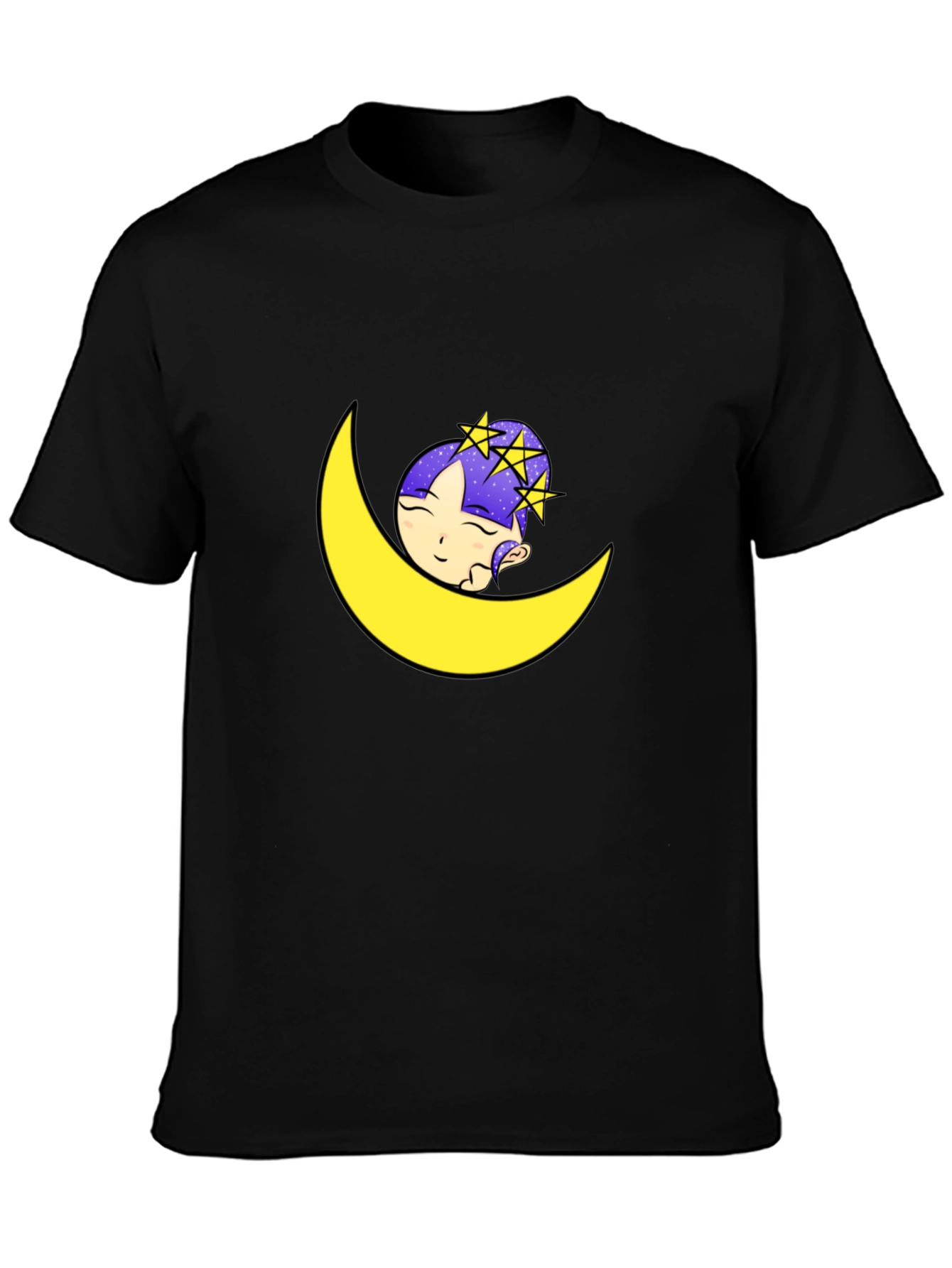 Dreamy Moon Graphic Tee - Black T-Shirt