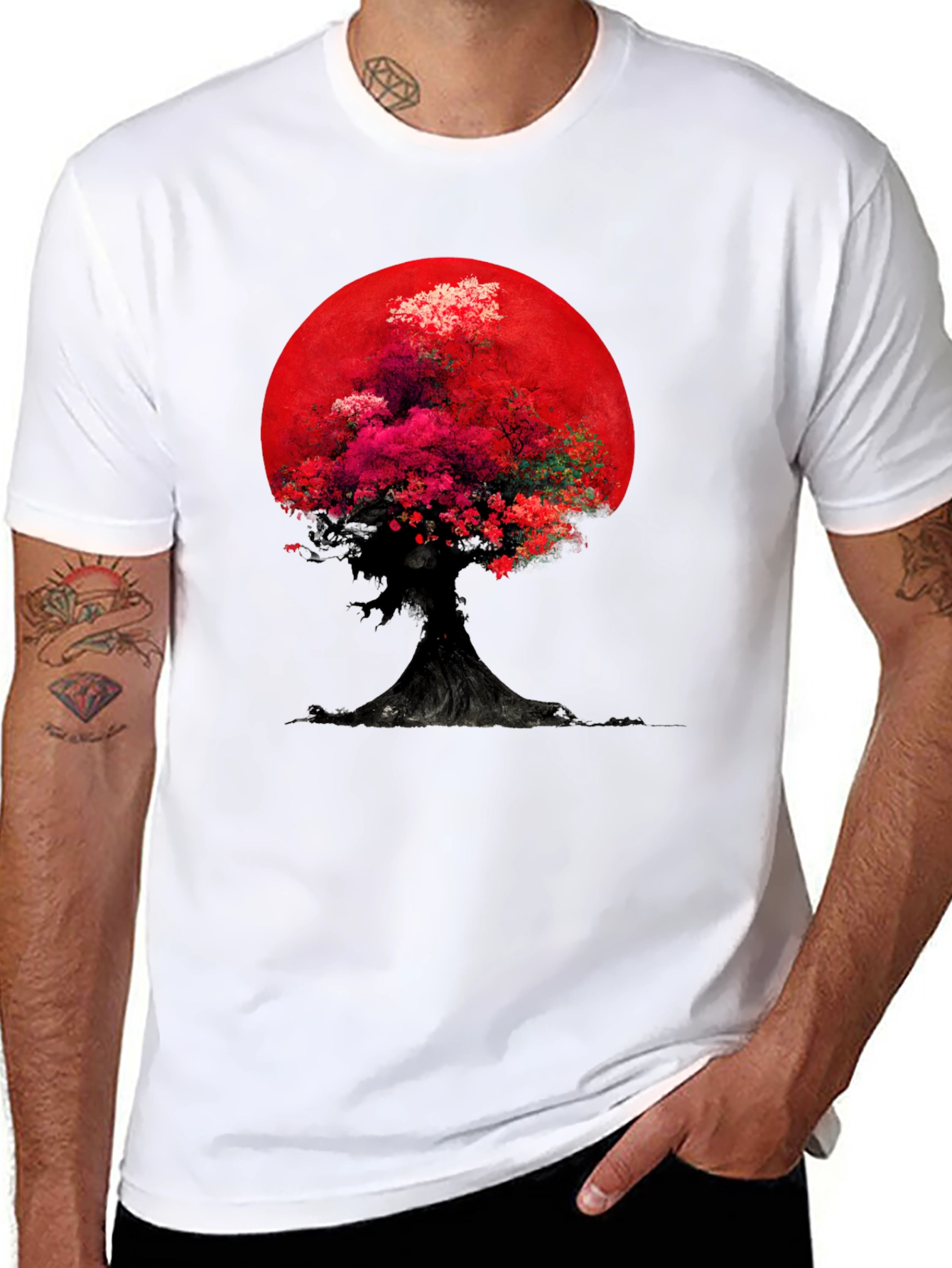 Tree of Life Red Moon Graphic Tee