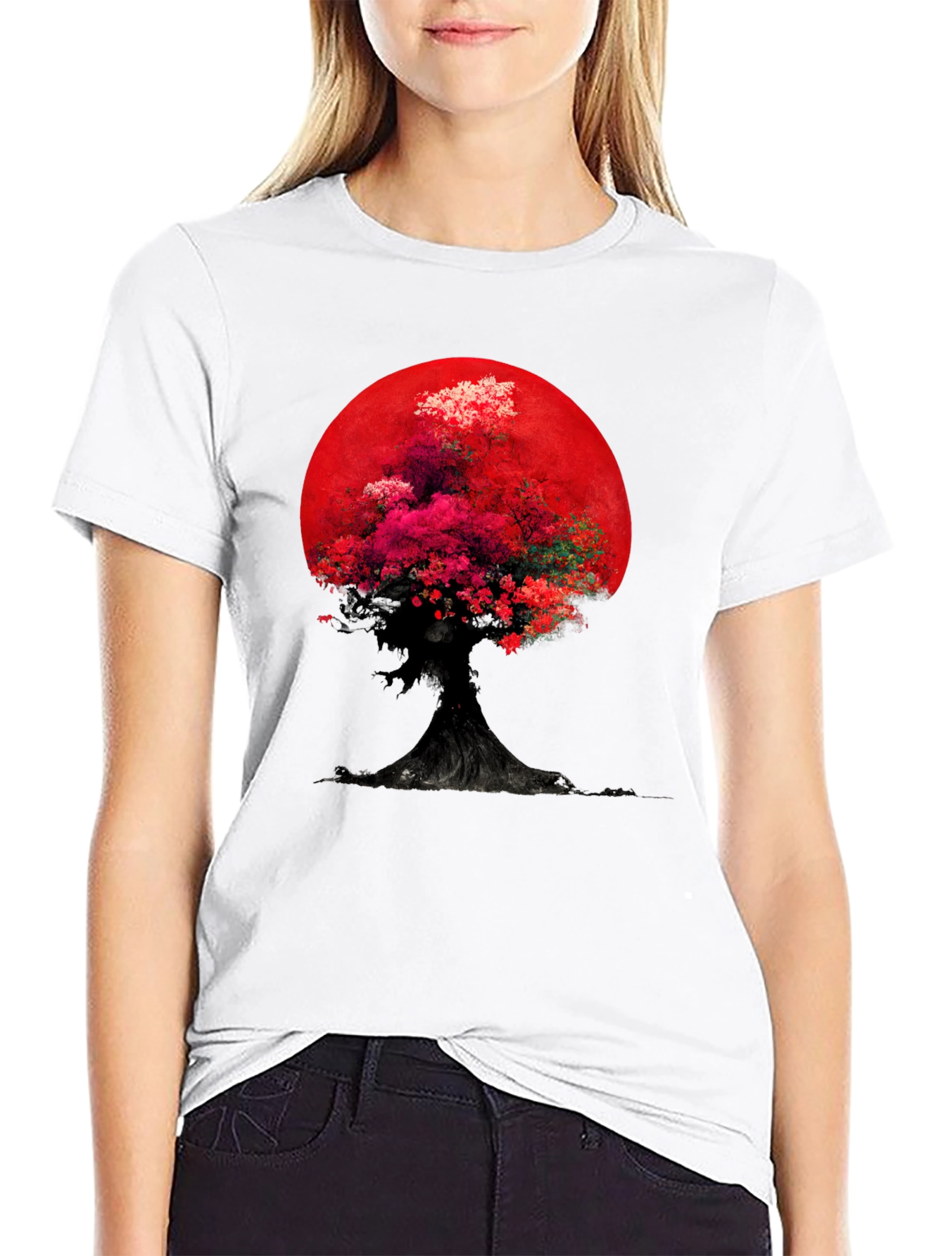 Tree of Life Red Moon Graphic Tee