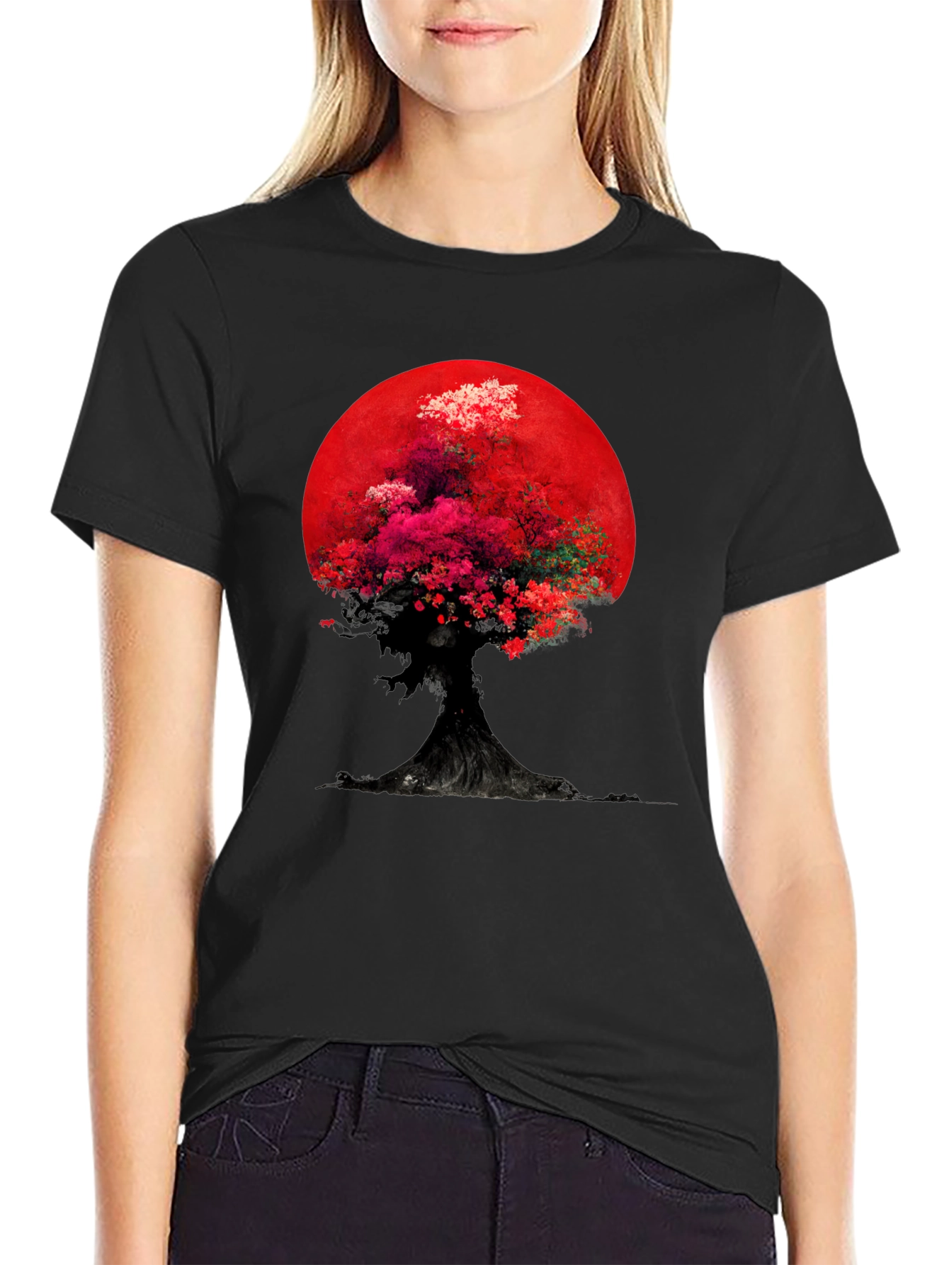 Tree of Life Red Moon Graphic Tee